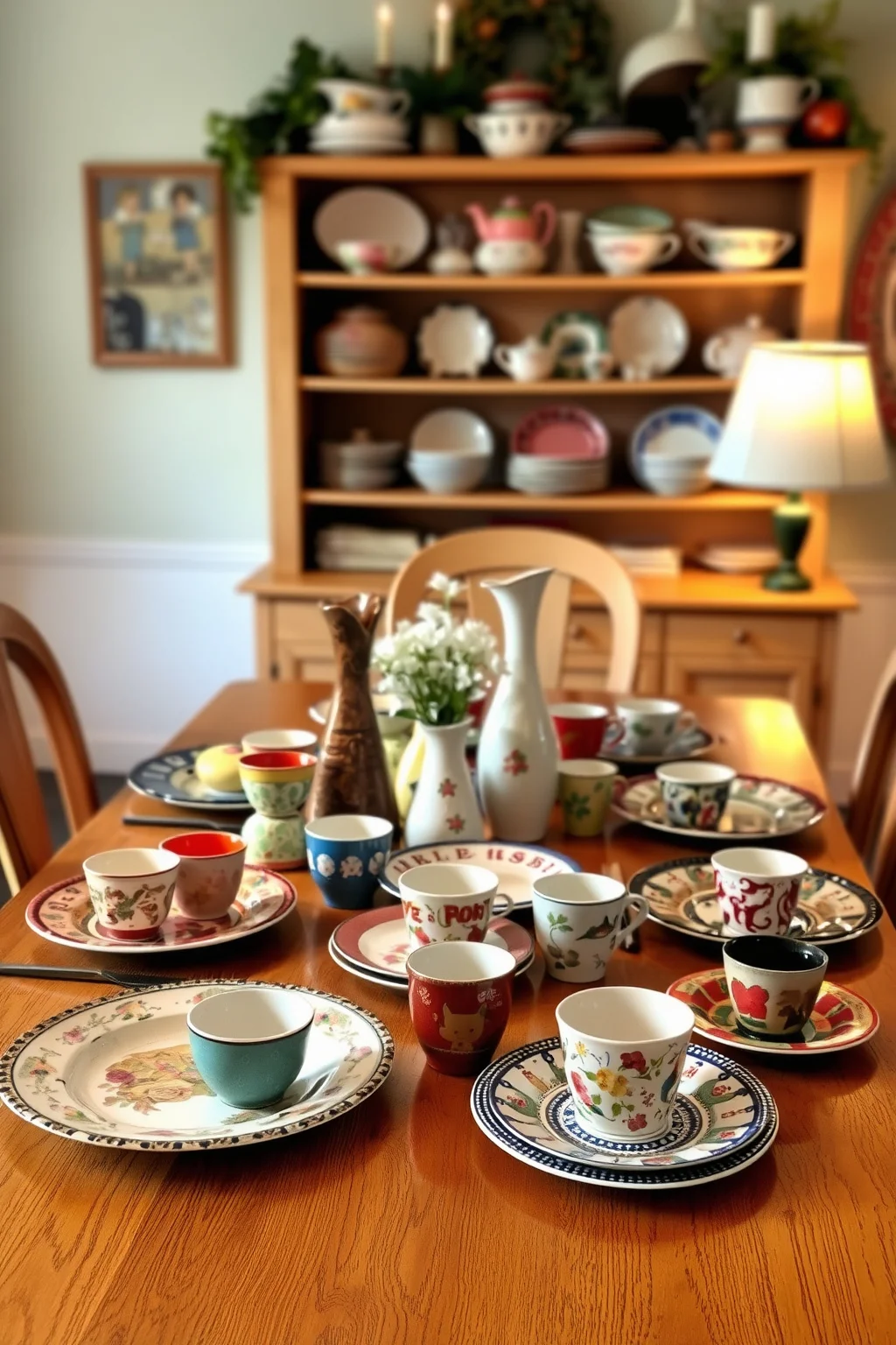 6. Vintage Dishware Display