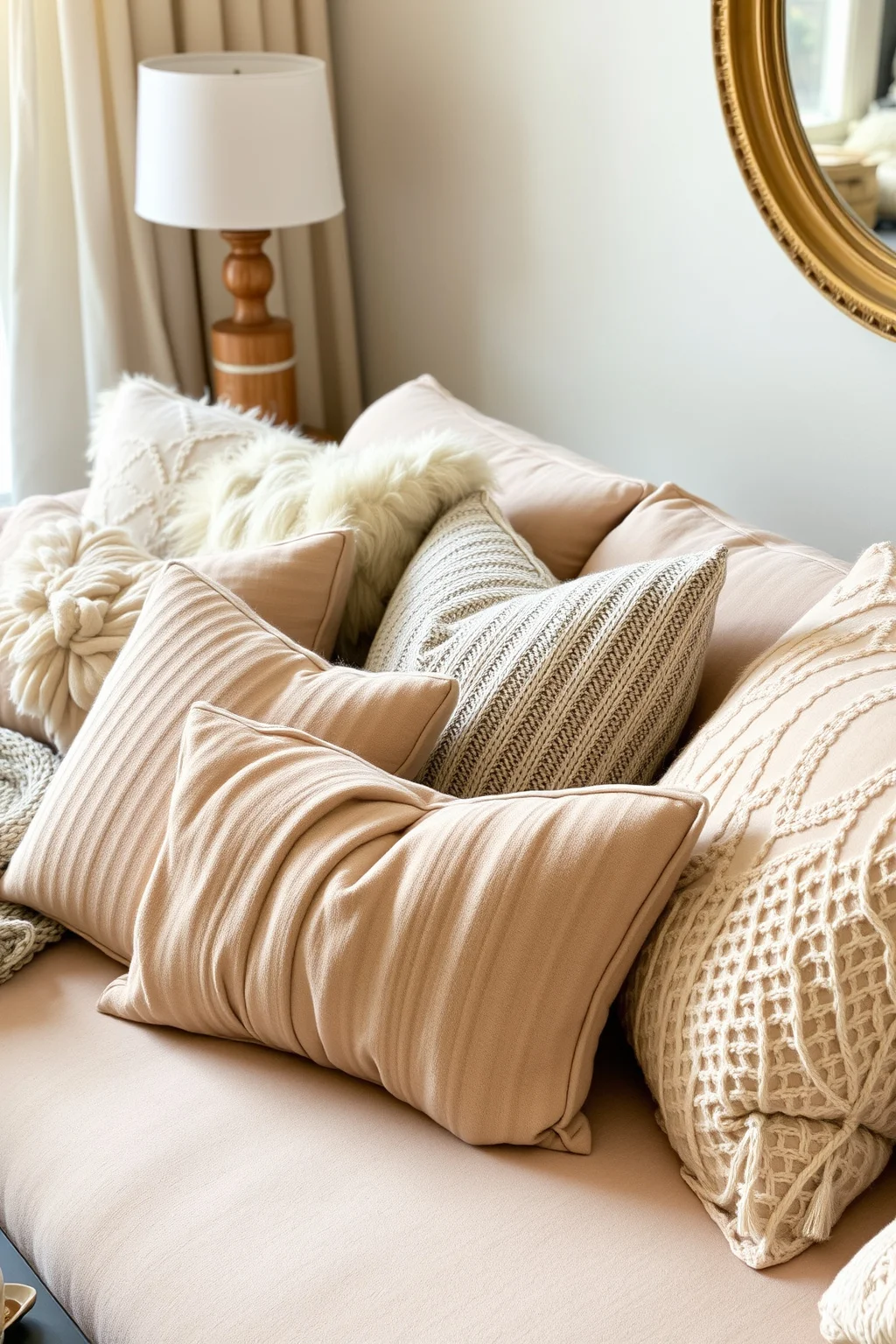 7. Beige Throw Pillows