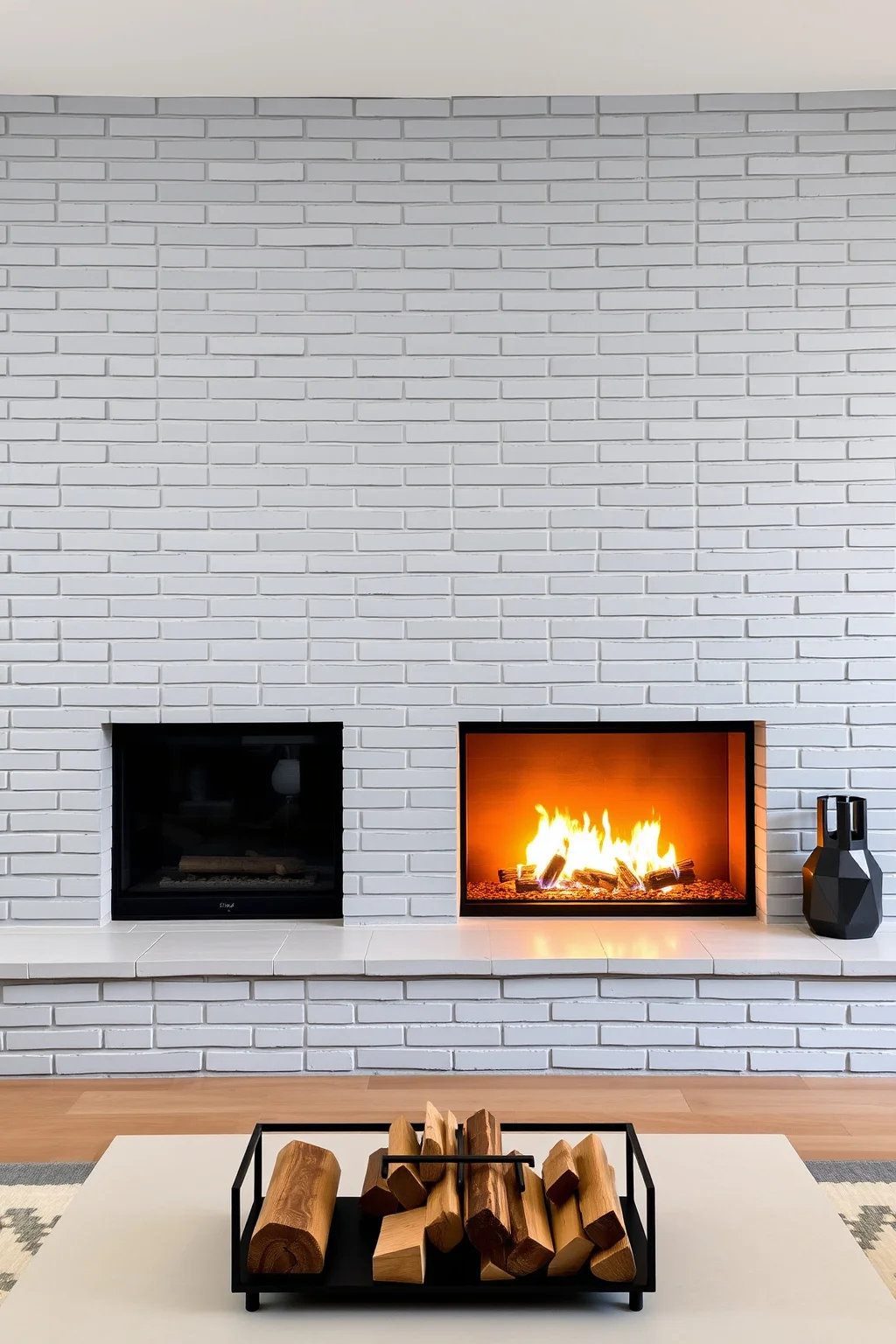 7. Modern Brick Fireplace