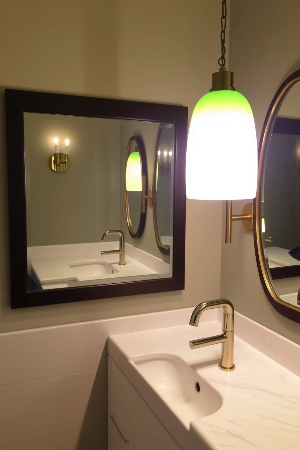 7. Olive Green Lighting Fixtures