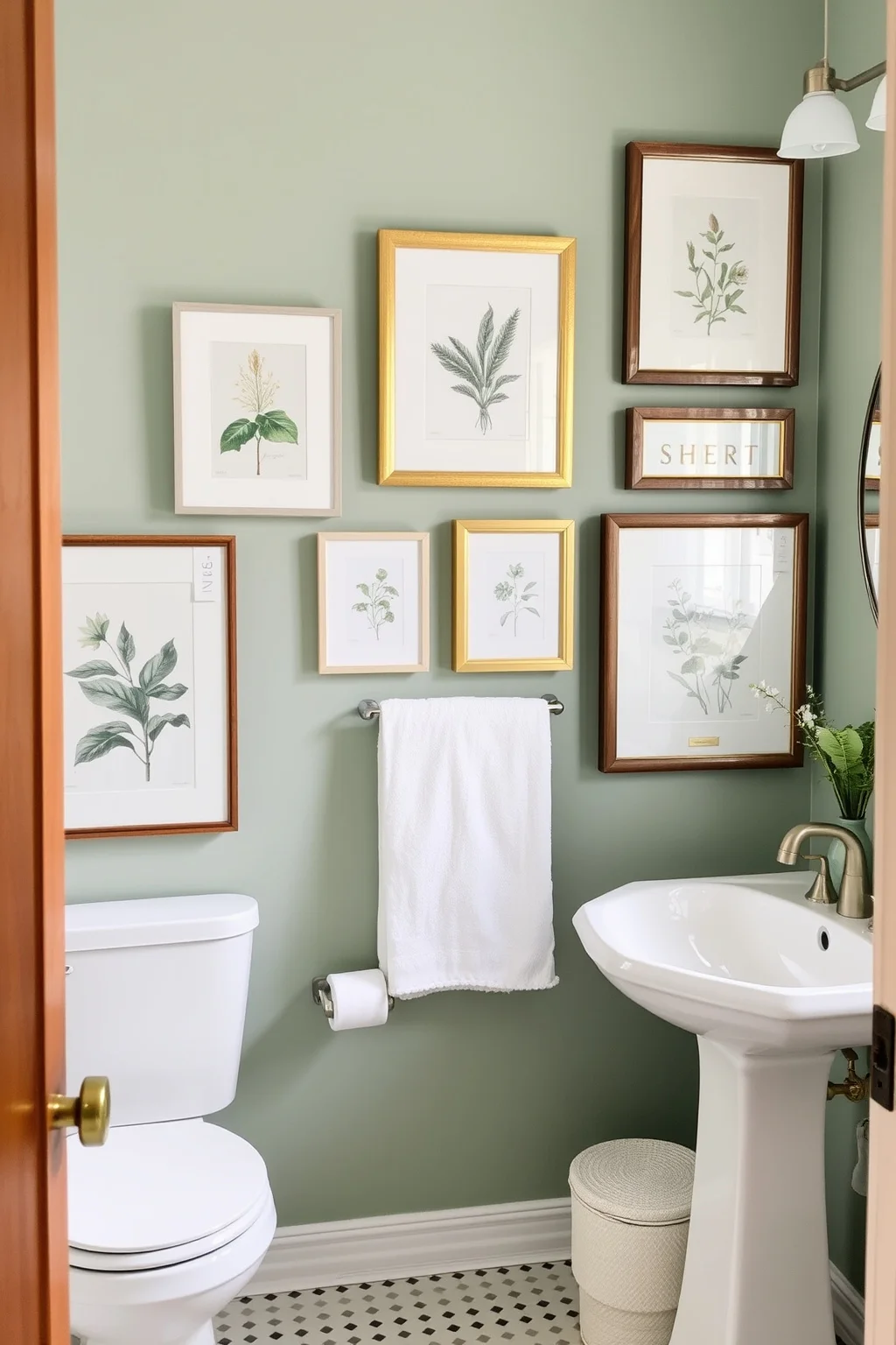 7. Sage Green Accents in Artwork