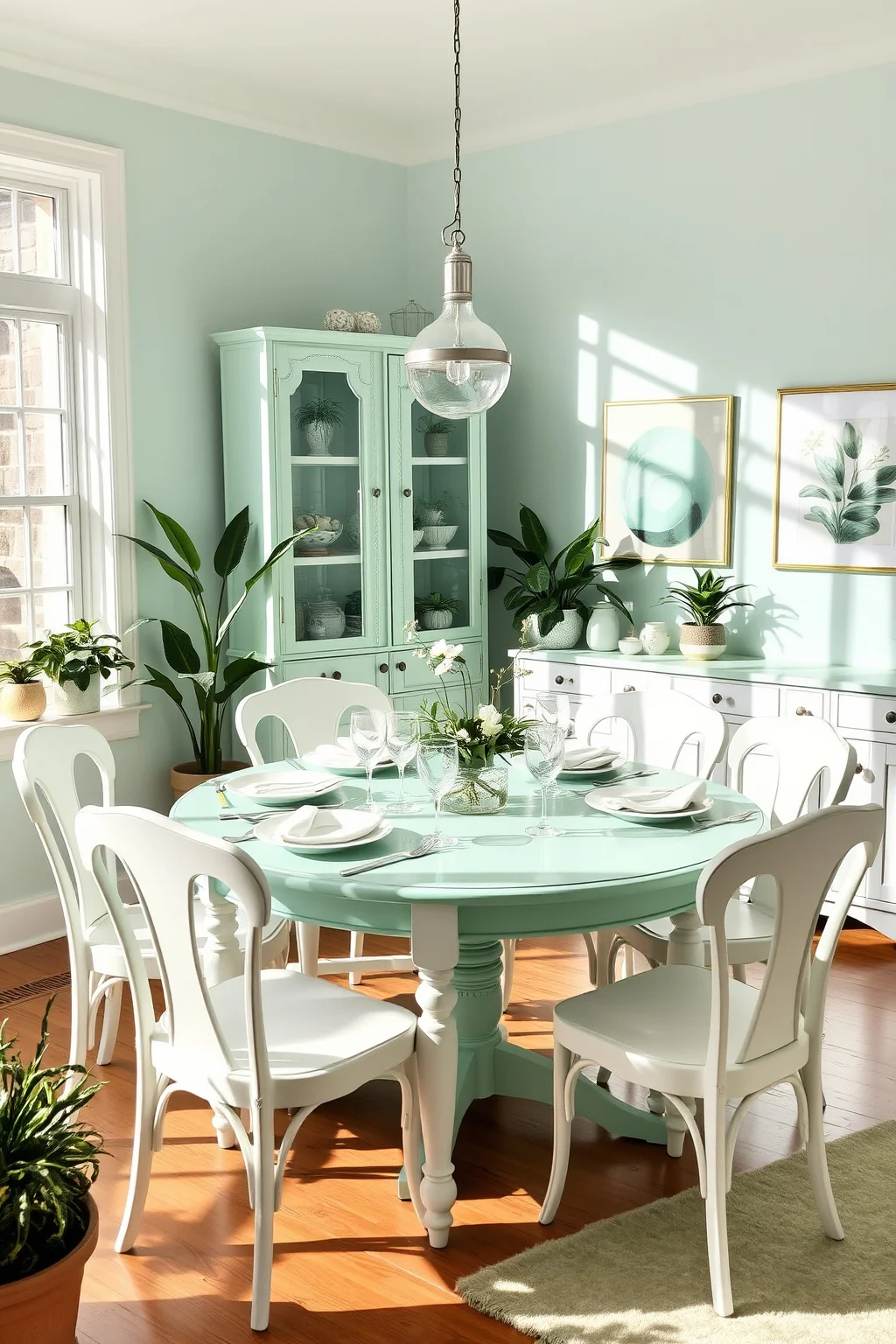 8. Cool Mint and White