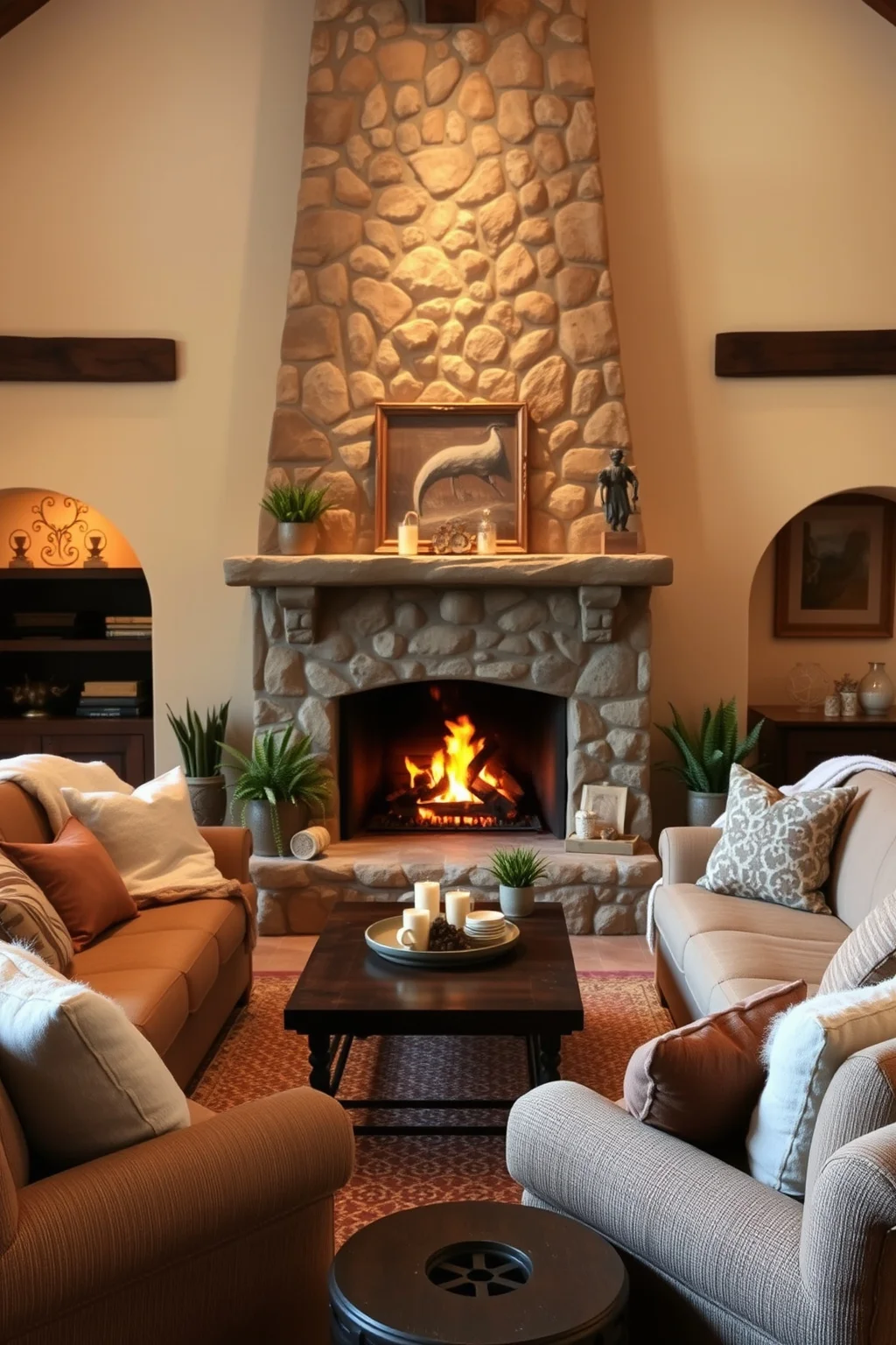 8. Cozy Fireplace