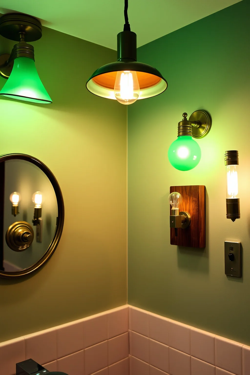 8. Sage Green Lighting Fixtures