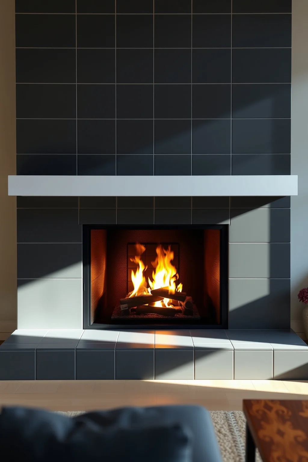 8. Tiled Fireplace