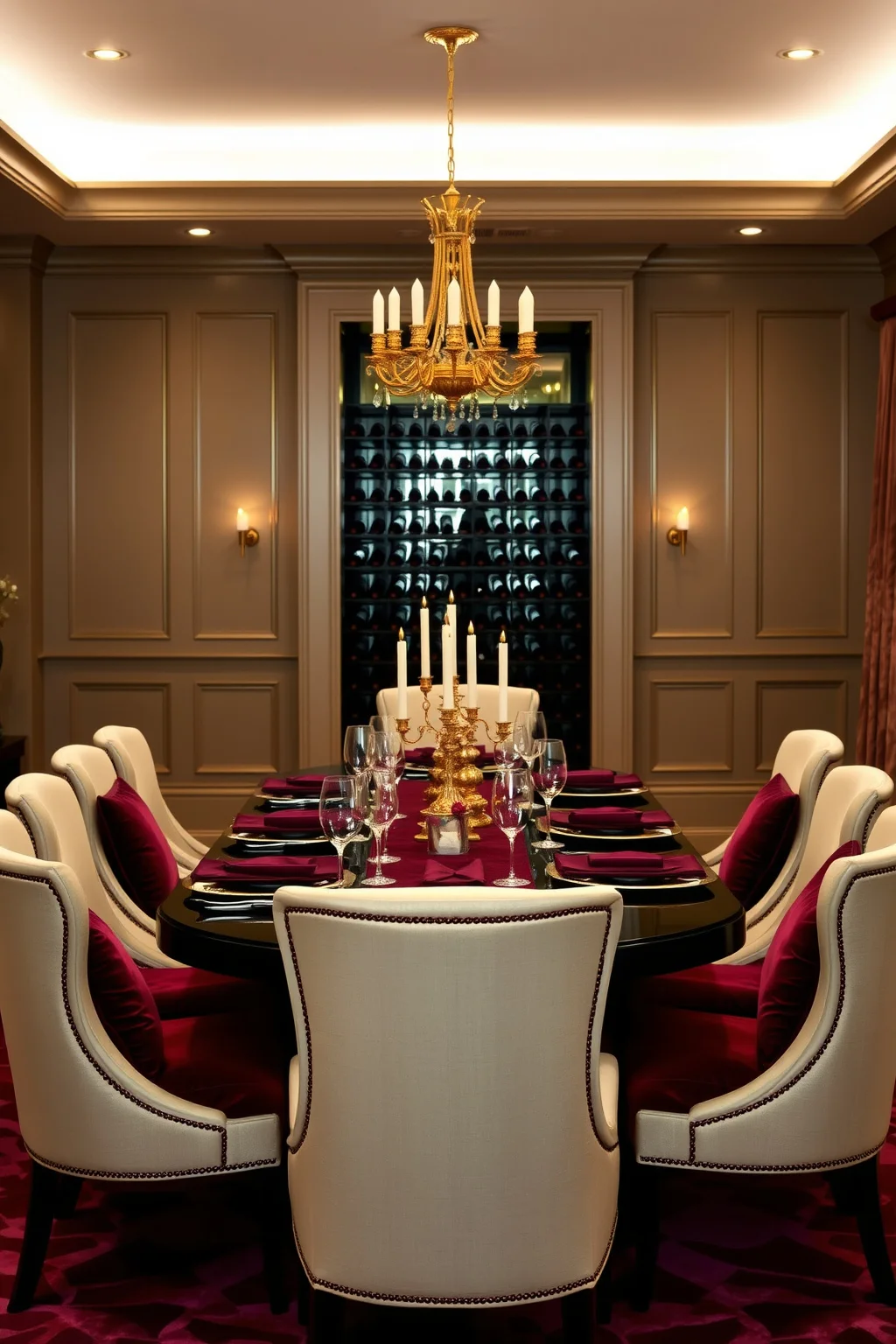 9. Bold Burgundy and Cream