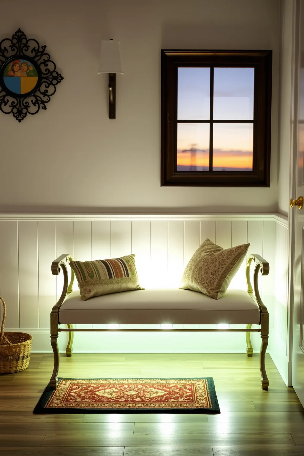 9. Elegant Bench with Lighting