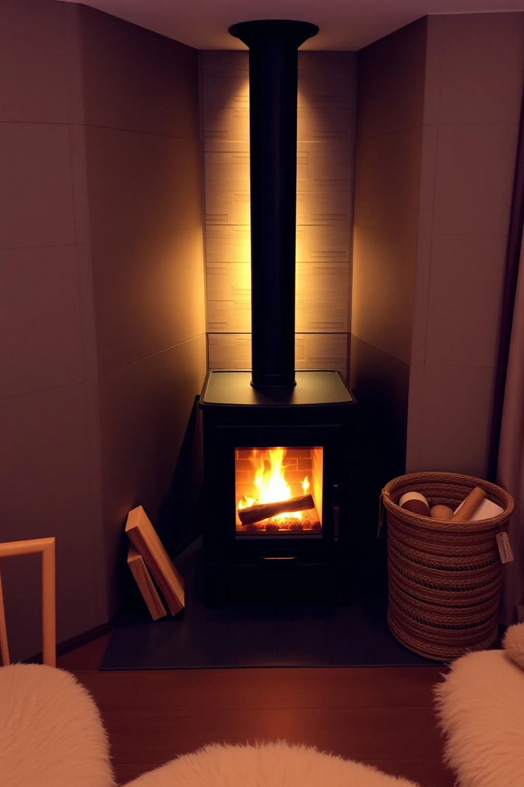 9. Minimalist Wood-Burning Stove