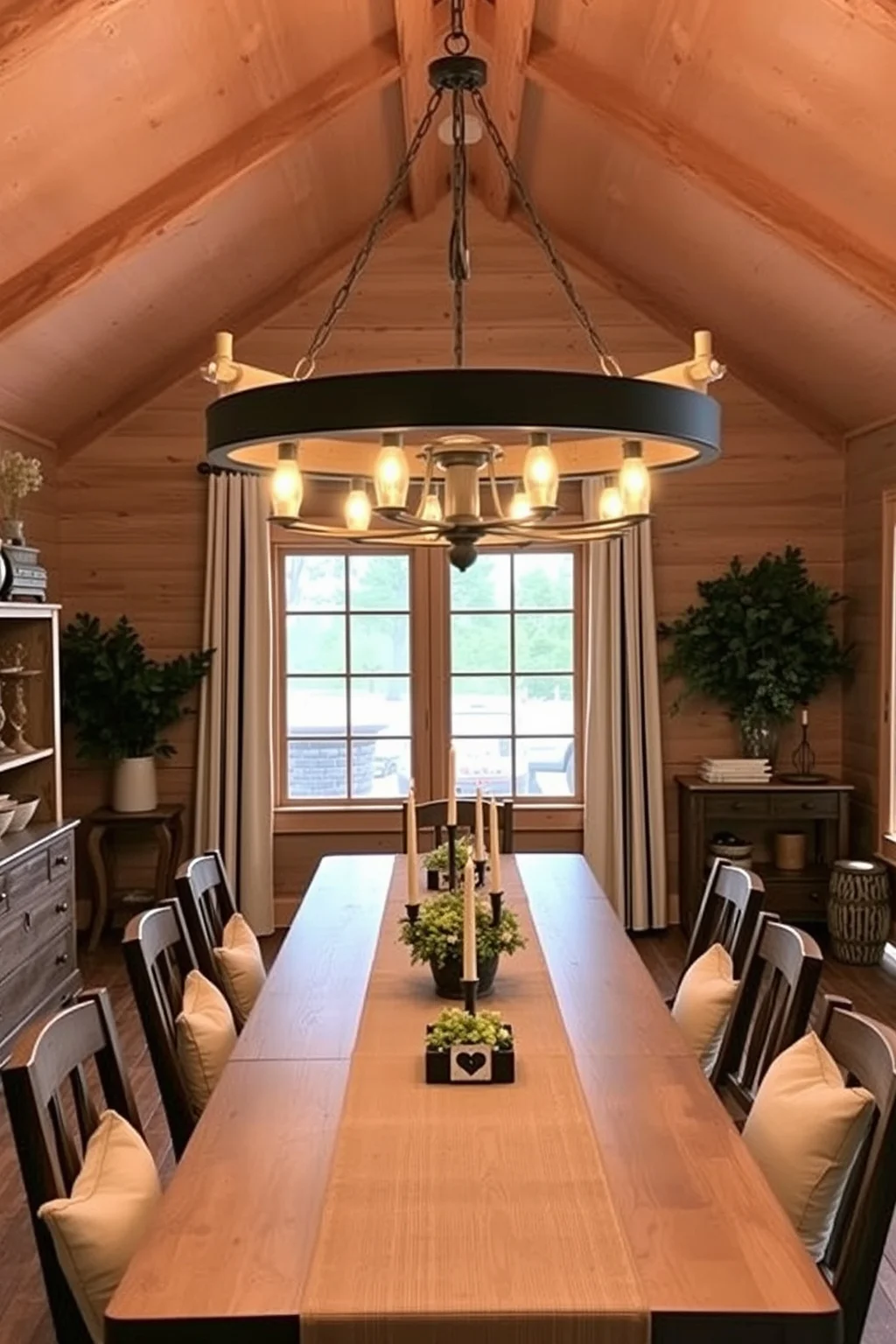 9. Rustic Wagon Wheel Chandelier
