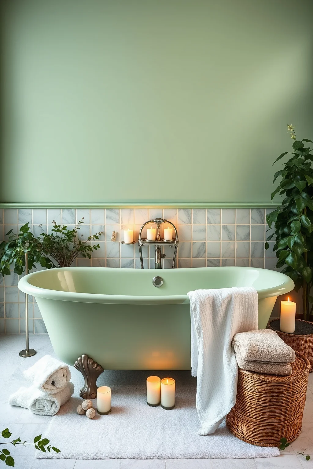 9. Sage Green Bathtub