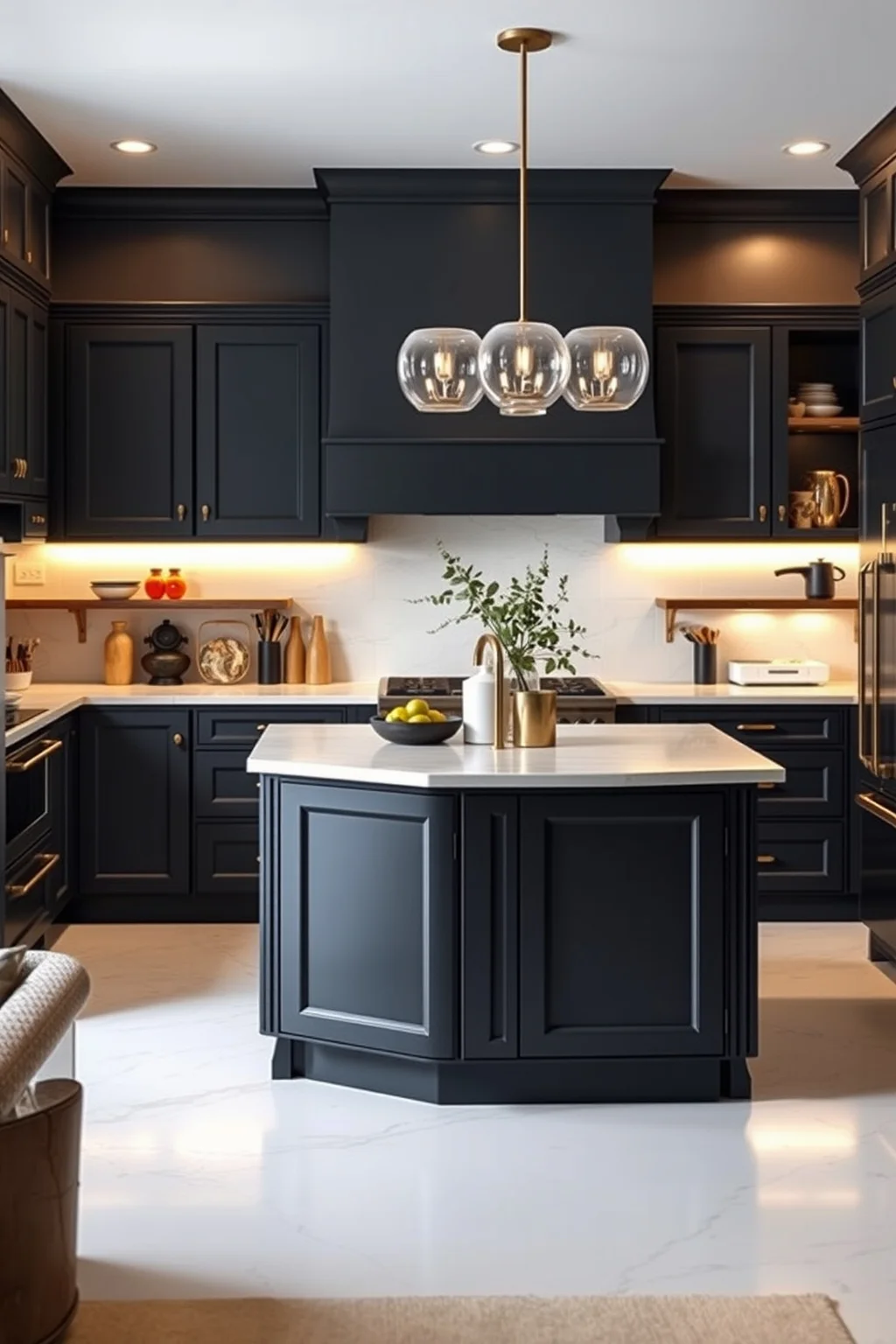 1. Deep Charcoal Grey Cabinets