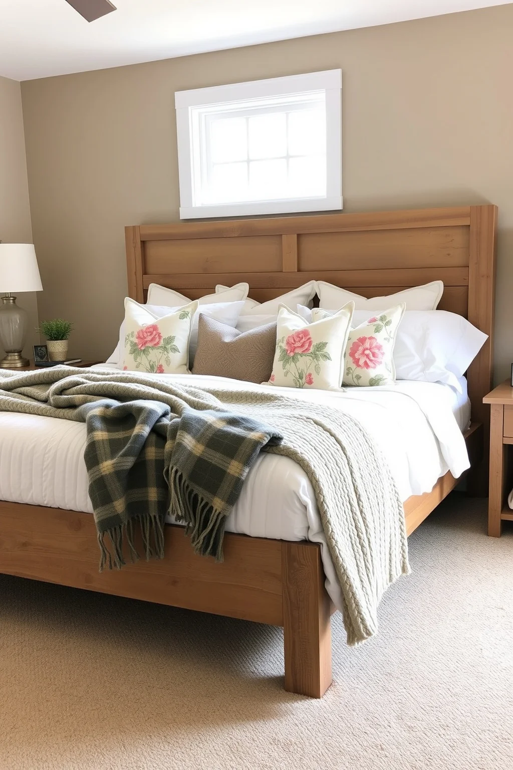 1. Rustic Wood Bed Frame