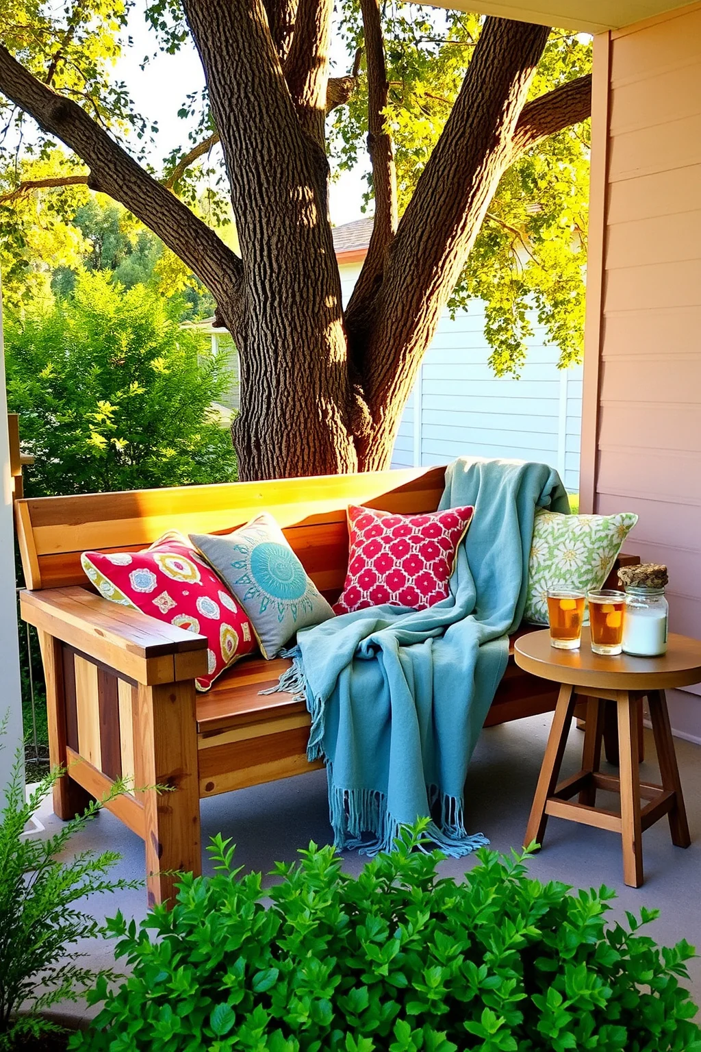 1. Rustic Wooden Bench
