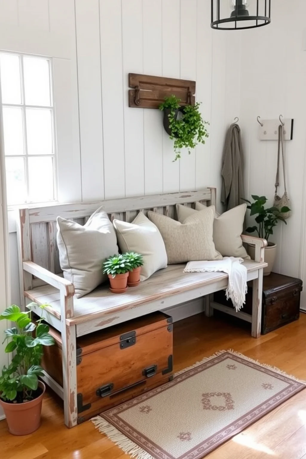 1. Vintage Farmhouse Bench