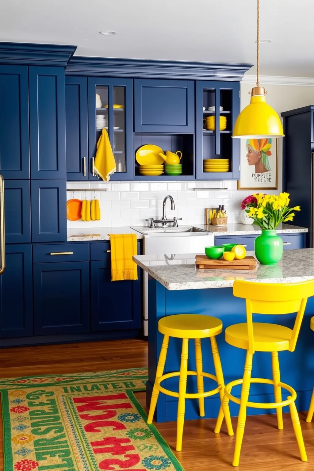 10. Navy Blue with Bright Accents