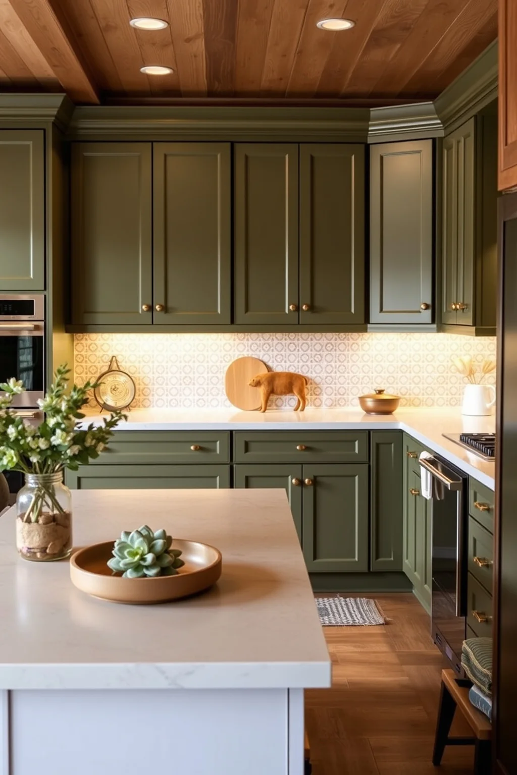 12. Olive Green Cabinets