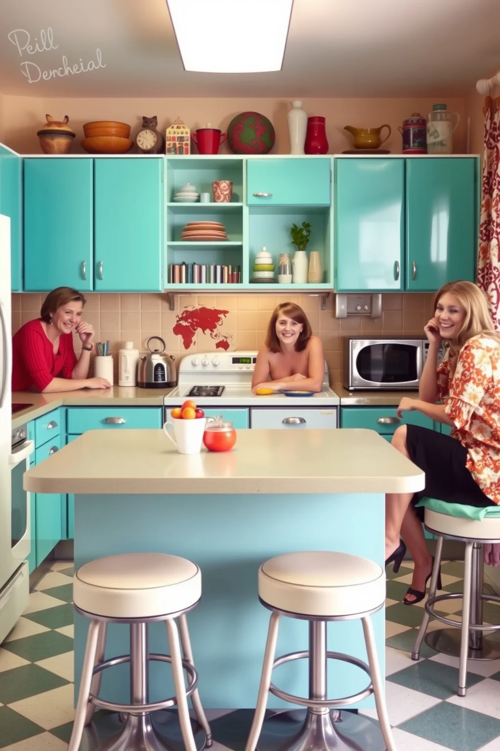 13. Bright Turquoise for a Retro Feel