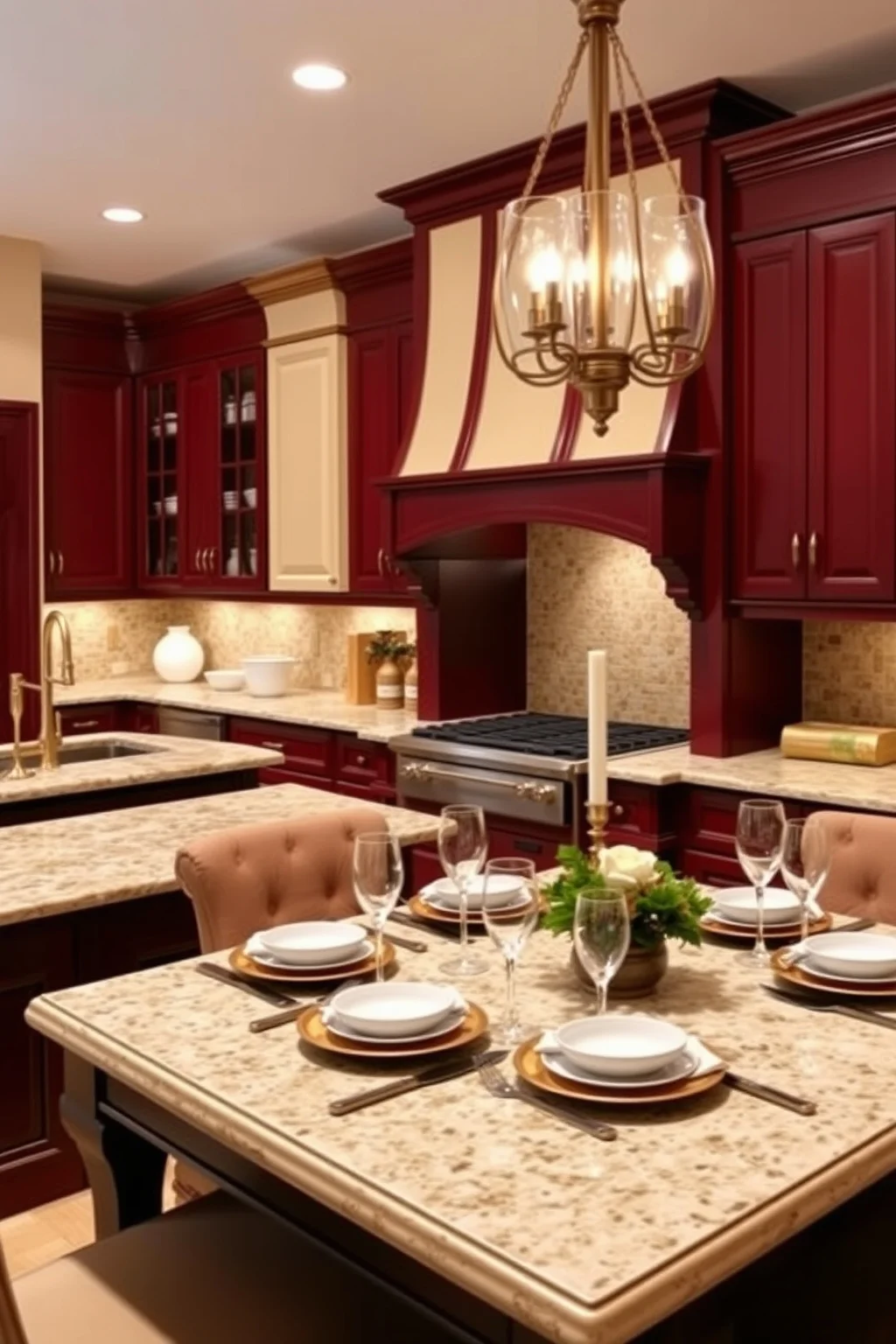 13. Burgundy and Cream