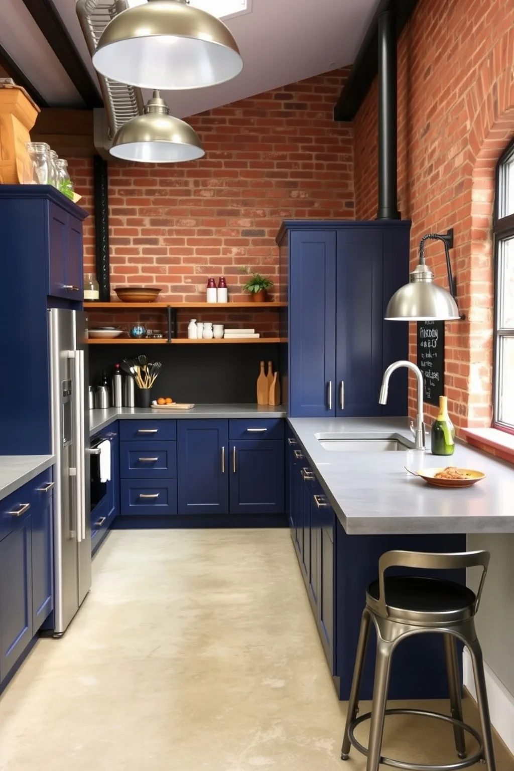 13. Navy Blue with Industrial Elements