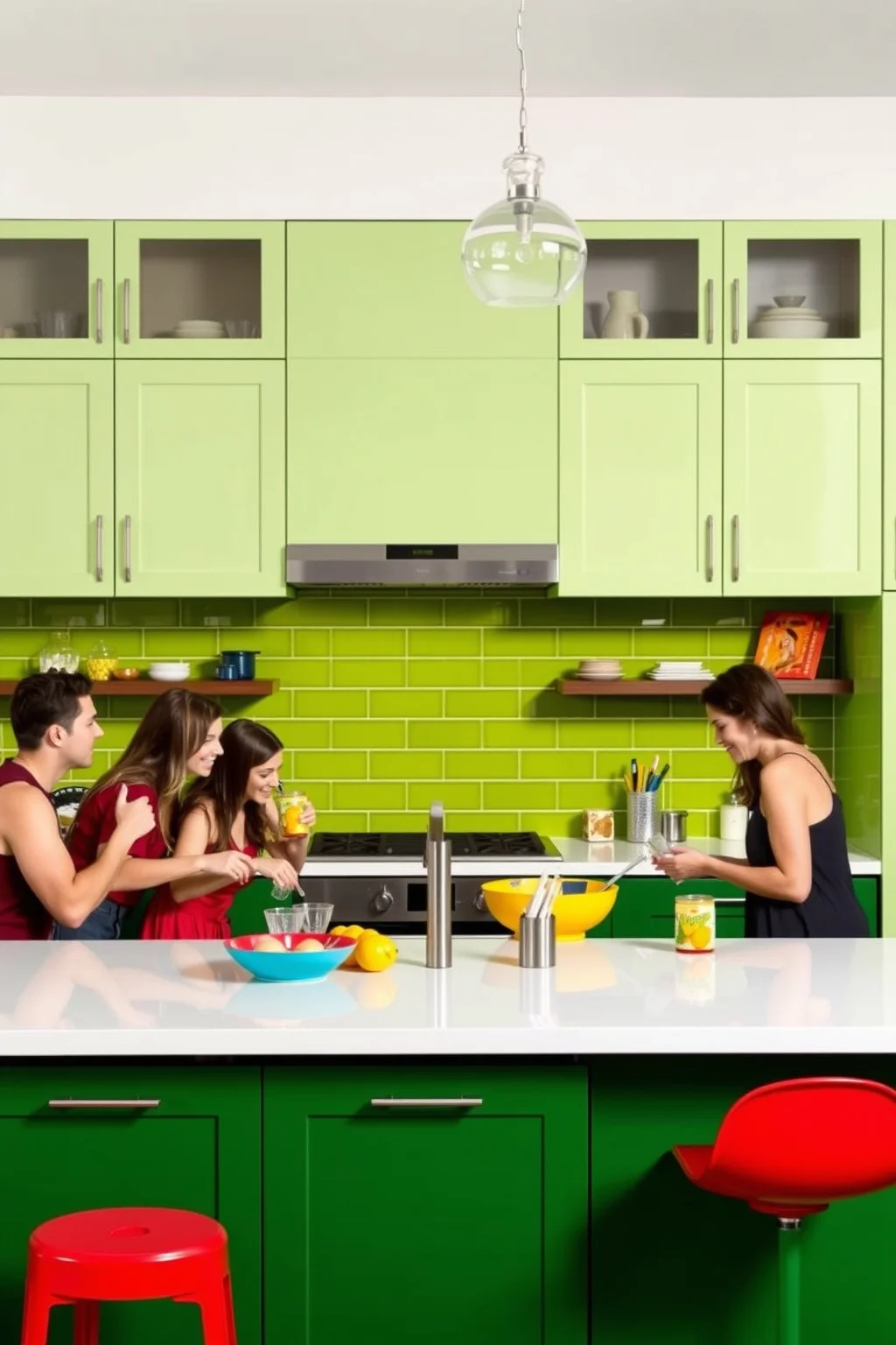 13. Two-Tone Green Cabinets
