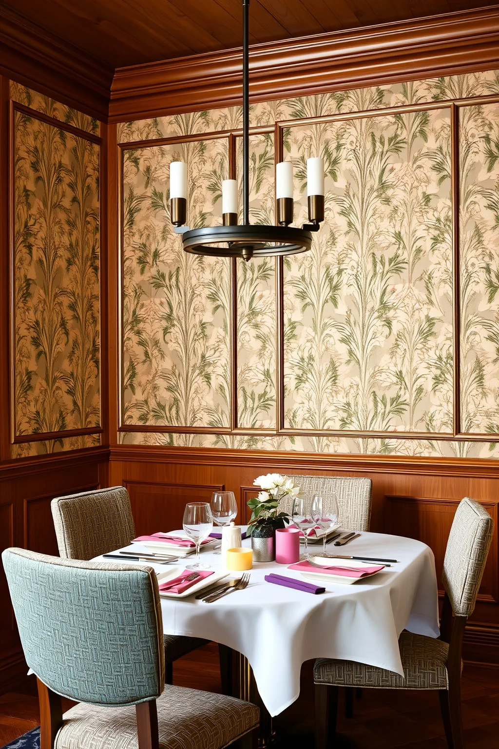 13. Wallpapered Paneling