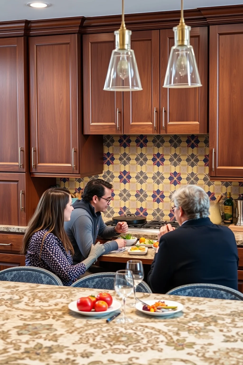 14. Walnut and Tile Combination