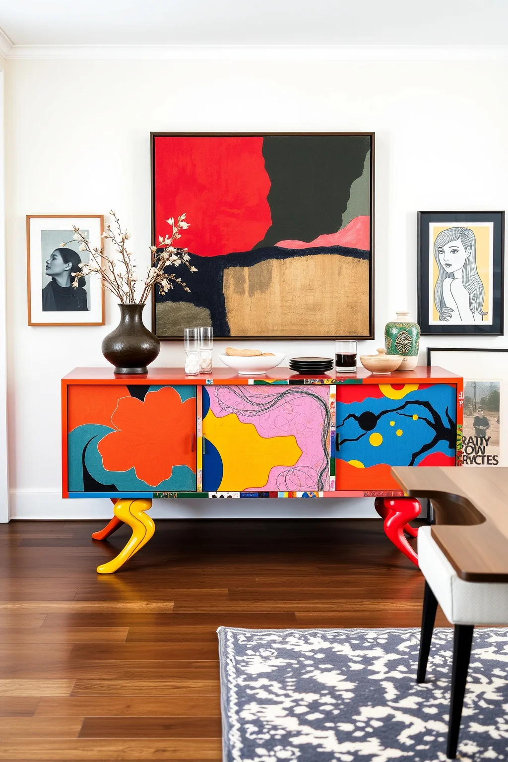 15. Artistic Sideboard