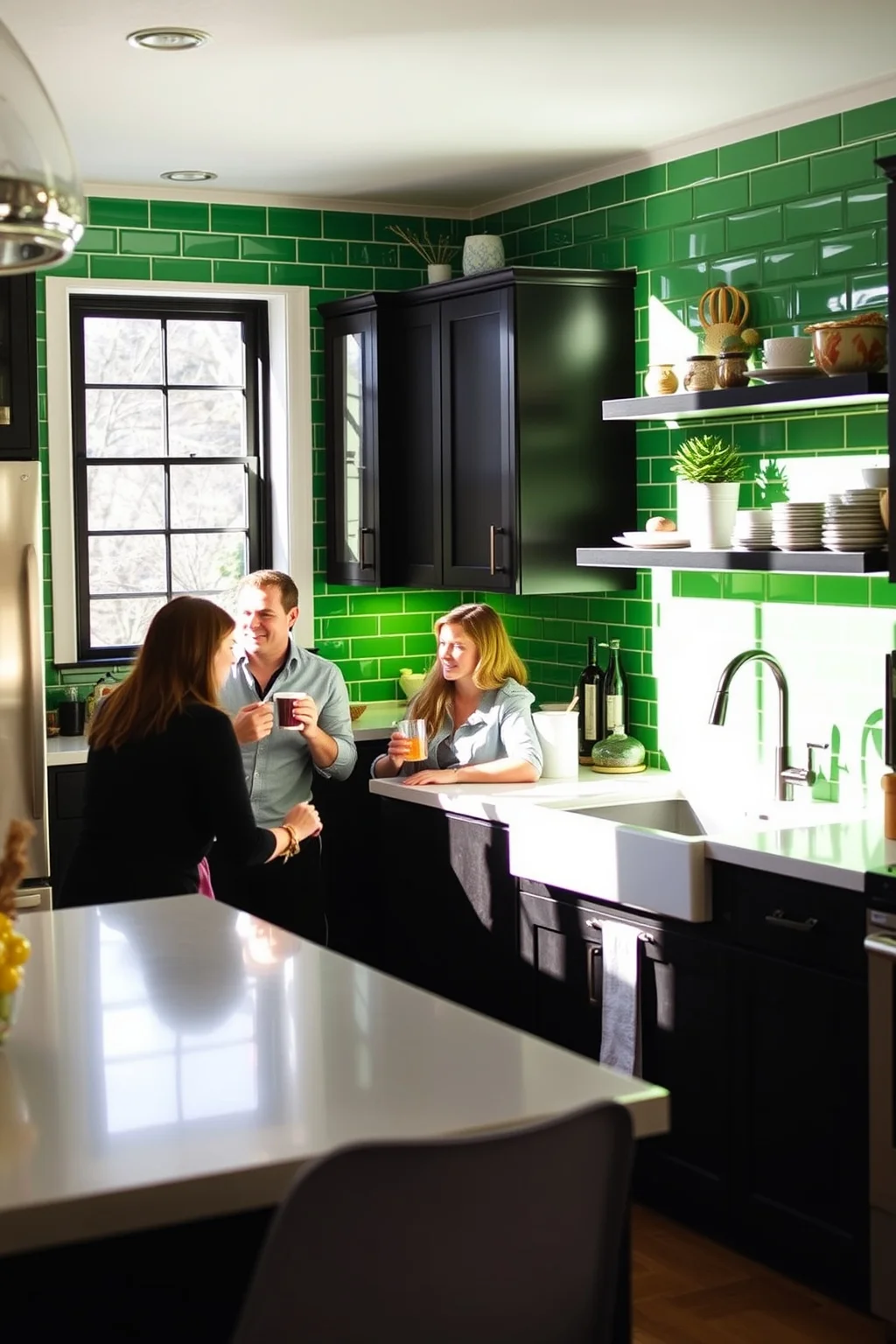 15. Bright Green Subway Tiles