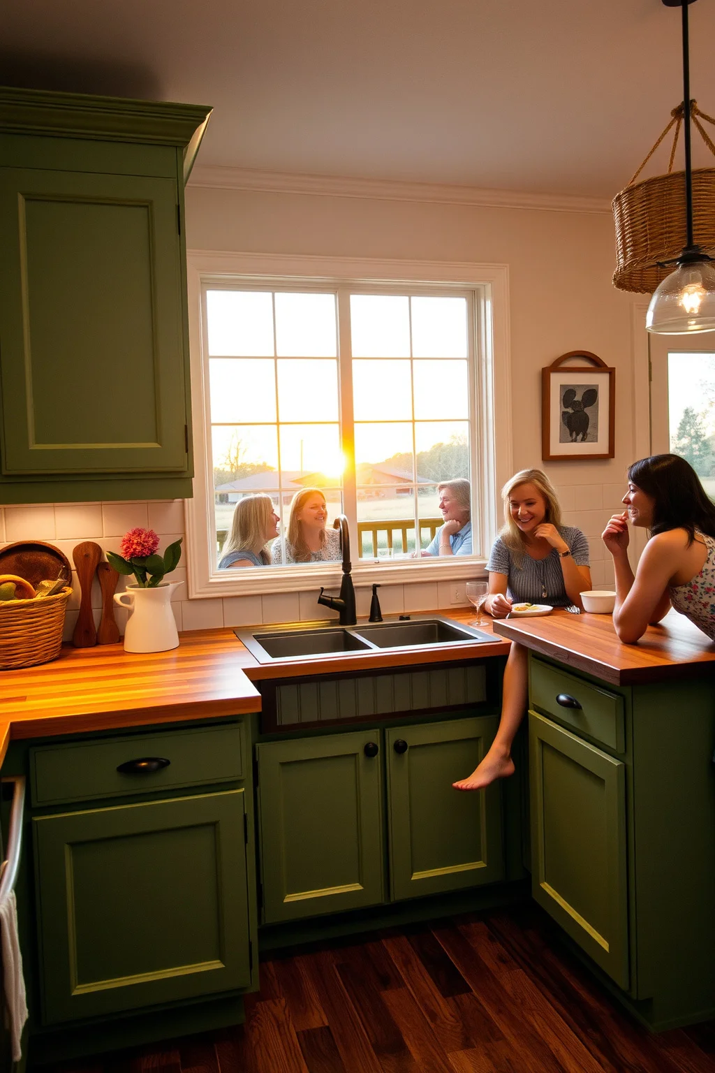15. Brushed Green Cabinets