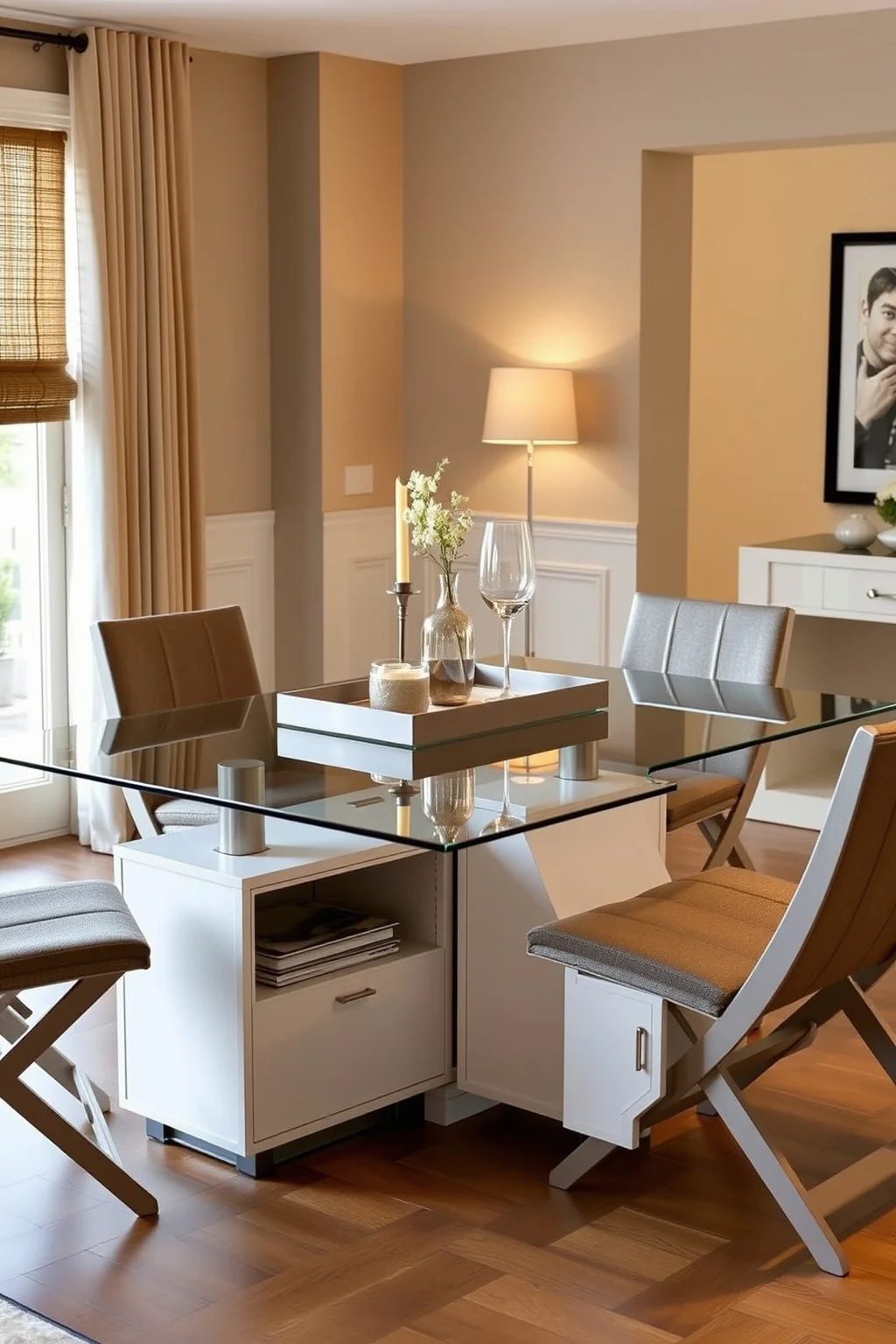 15. Glass Table with a Multi-Functional Design