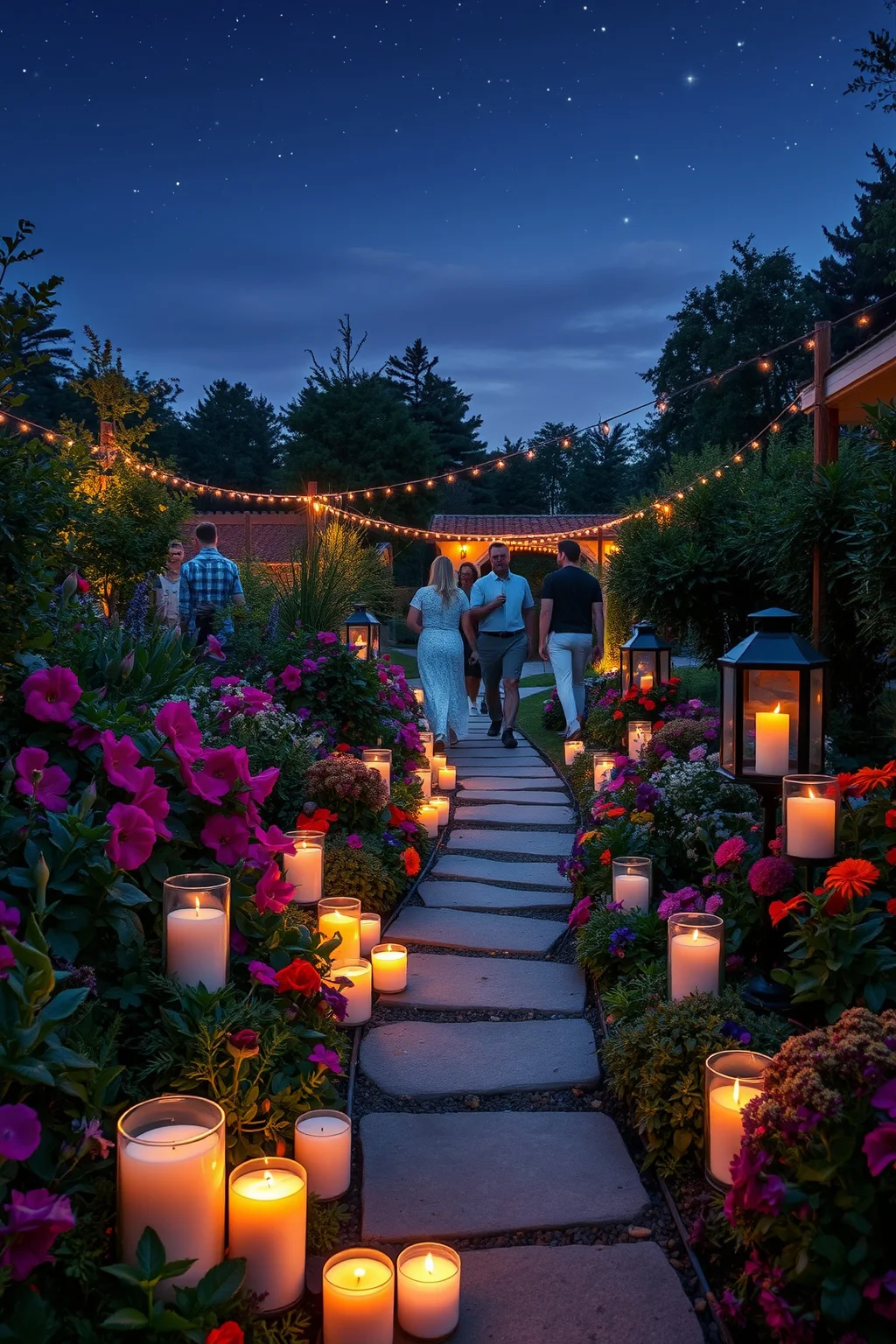 15. Outdoor Candle Garden