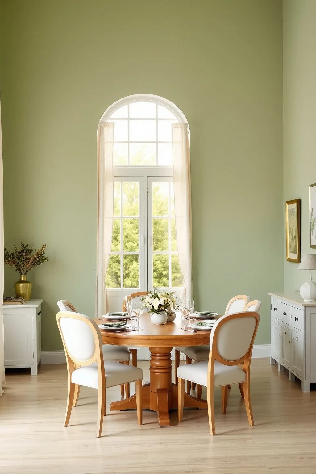 2. Accent Wall in Soft Green