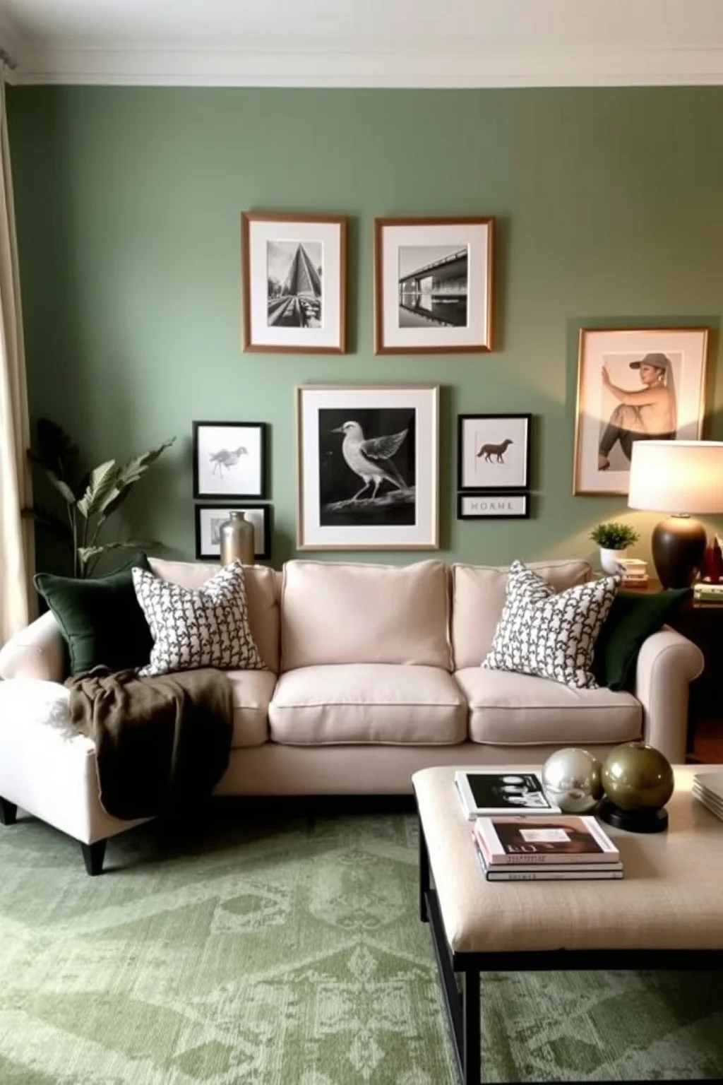 2. Green Accent Wall
