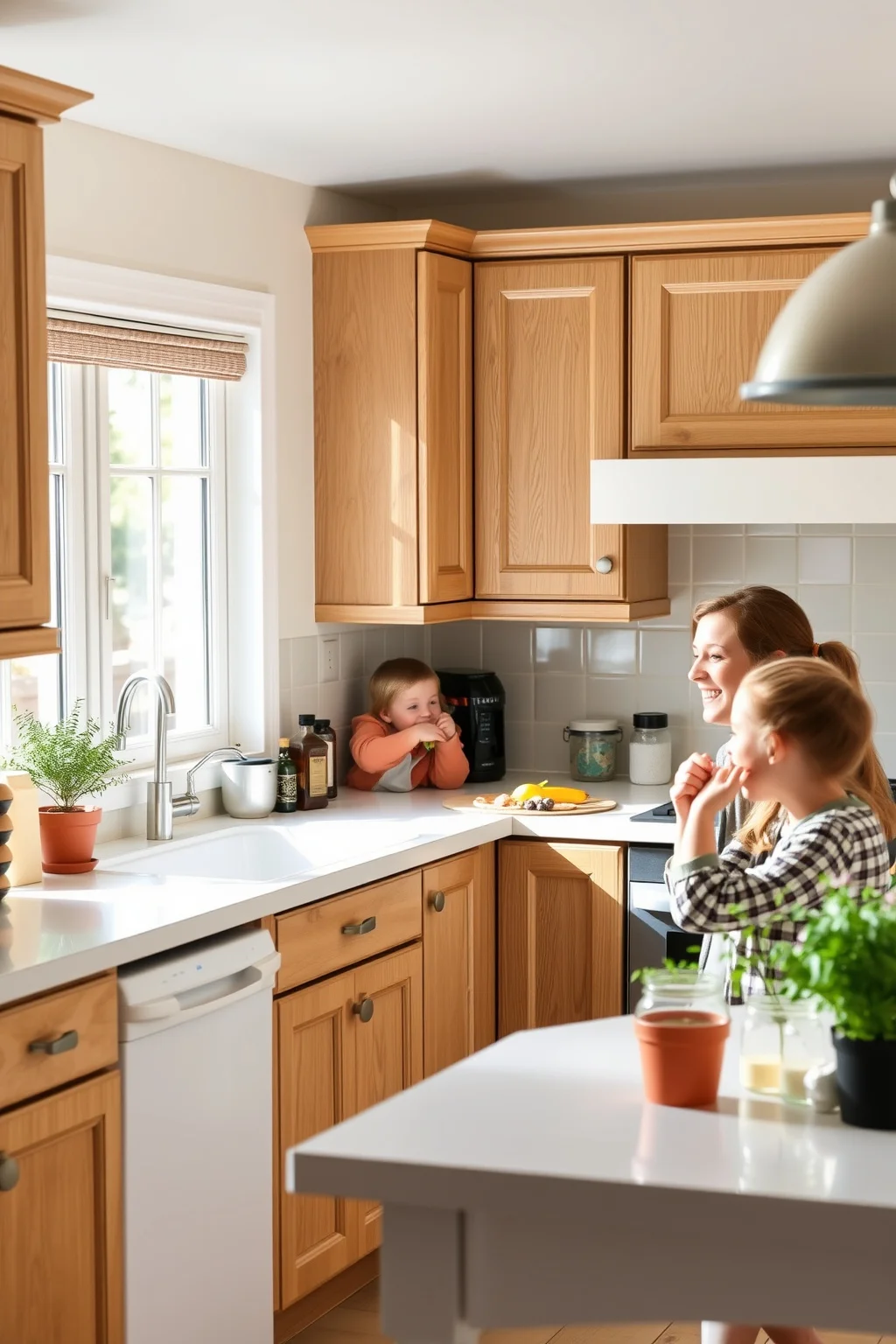 2. Light Oak Cabinets