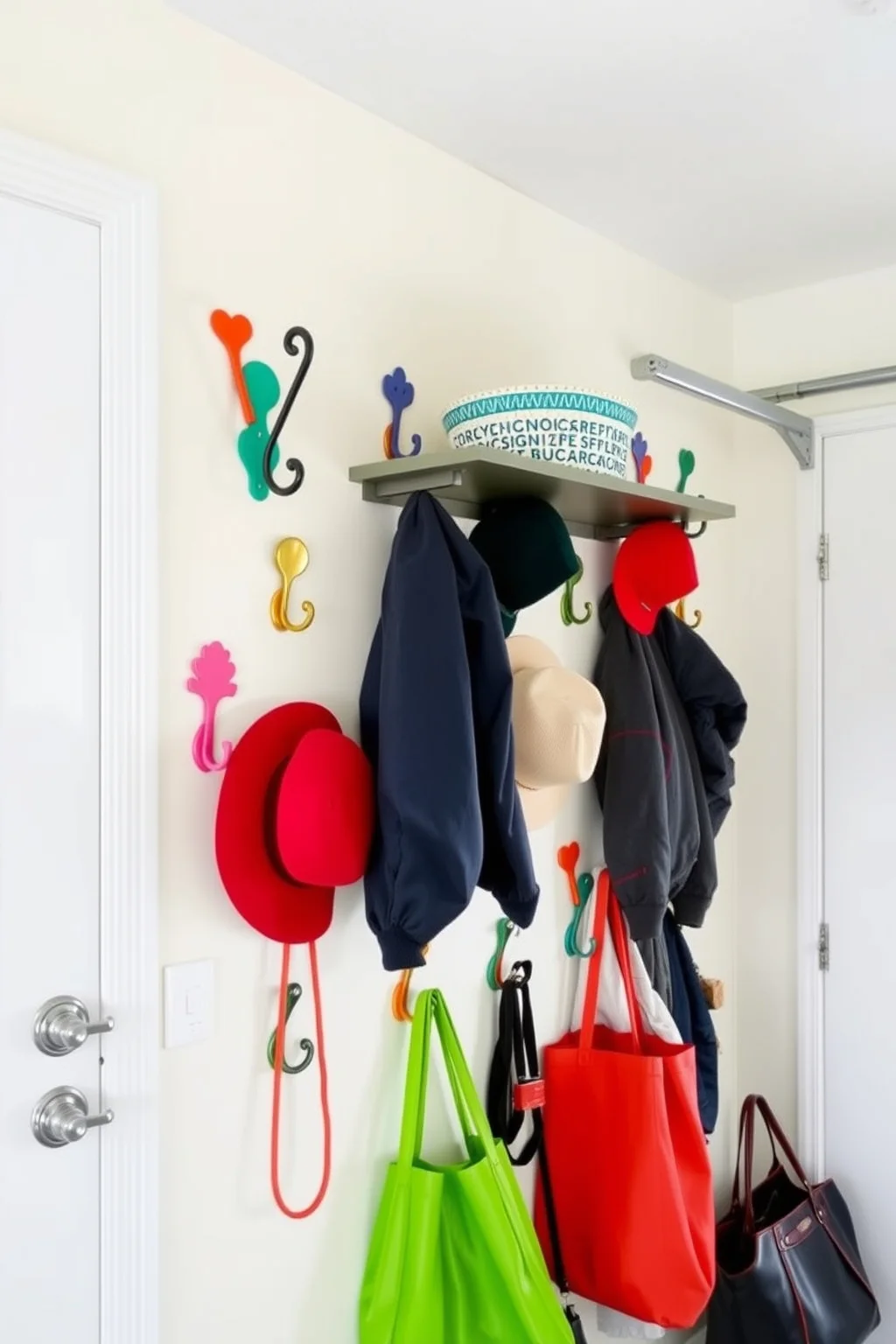 2. Wall-Mounted Hooks