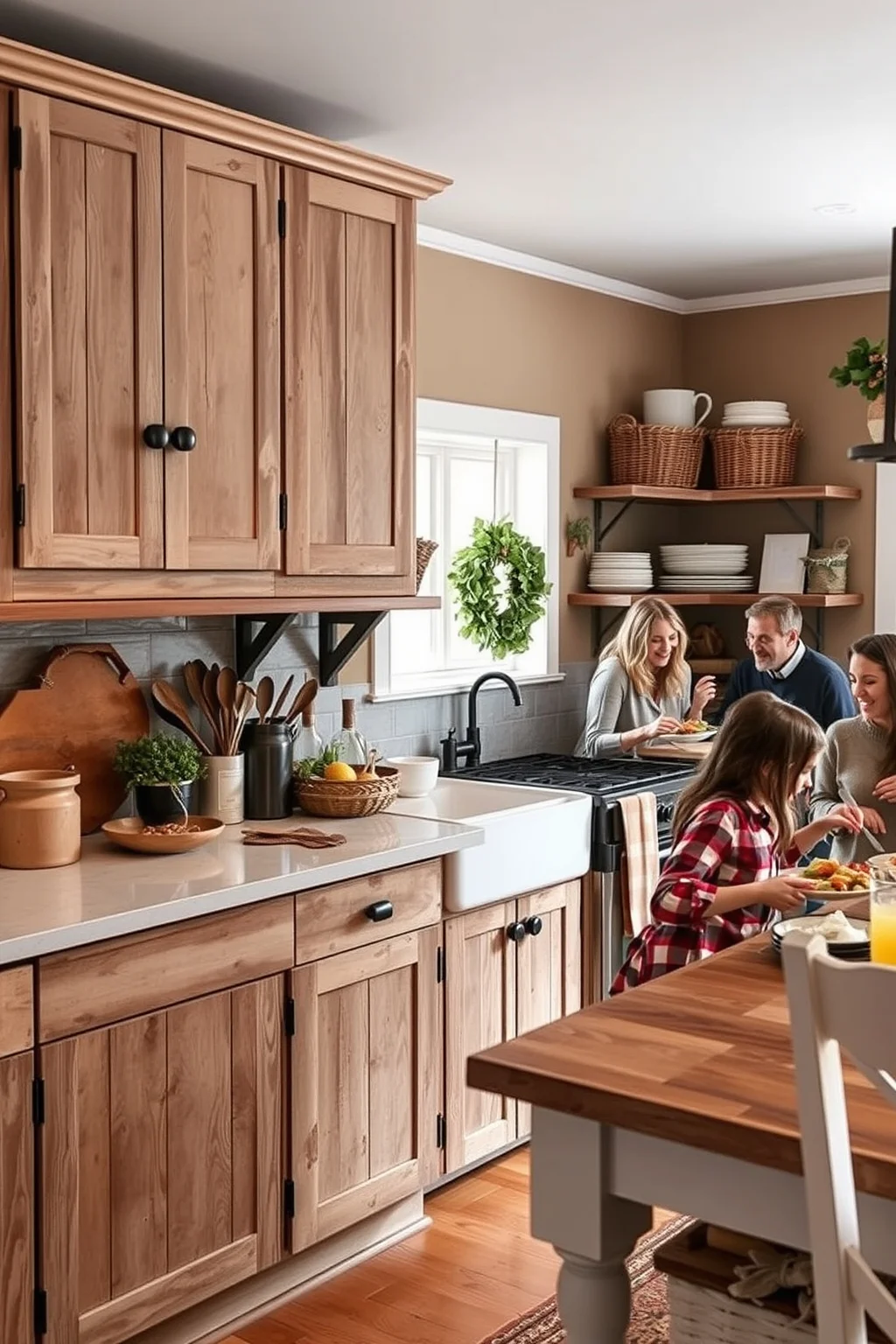 3. Distressed Barnwood Cabinets