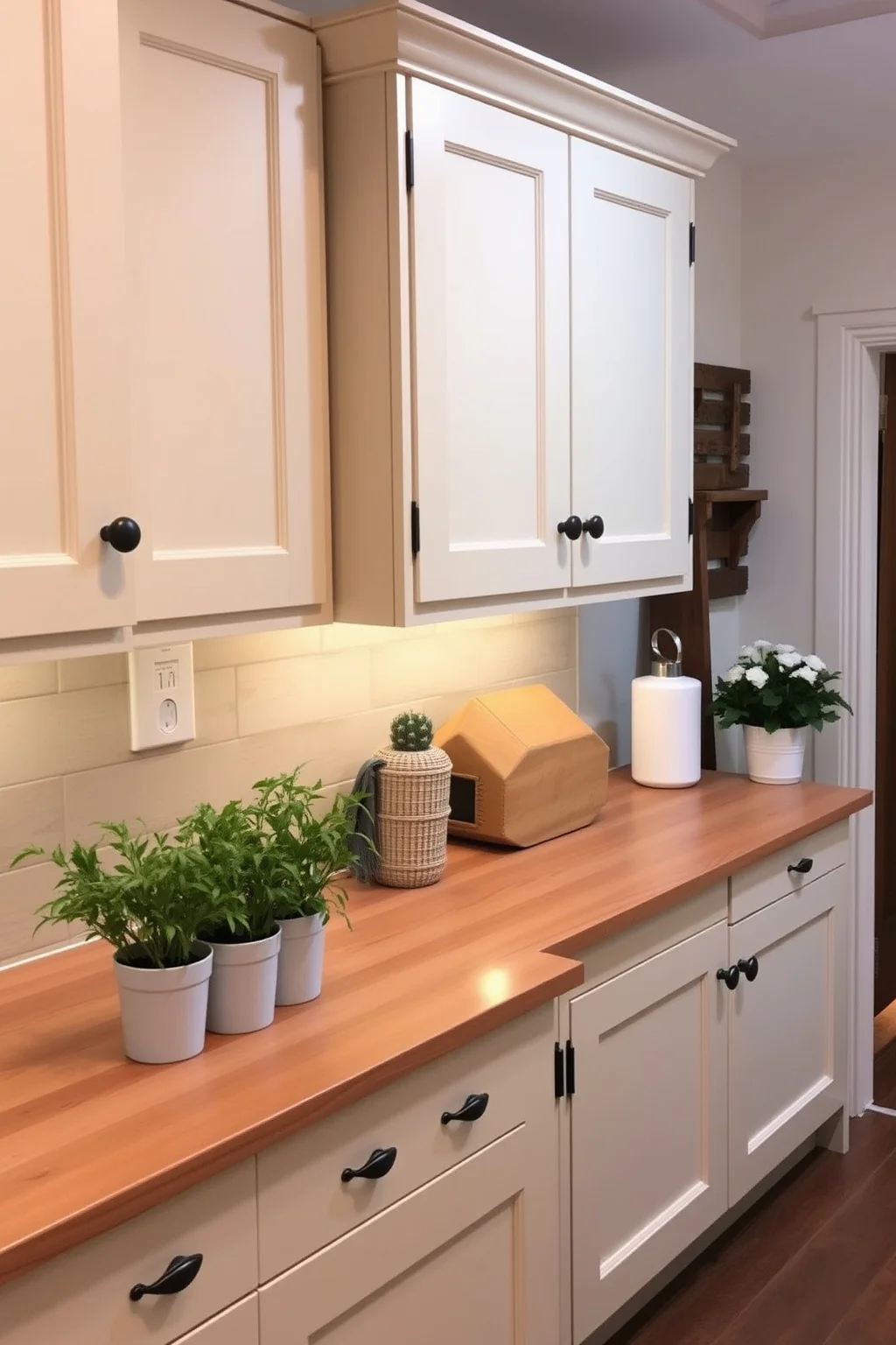 3. Shaker-Style Beige Cabinets
