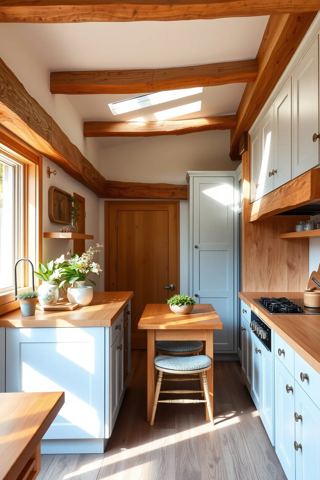 3. Soft Grey with Natural Wood Elements