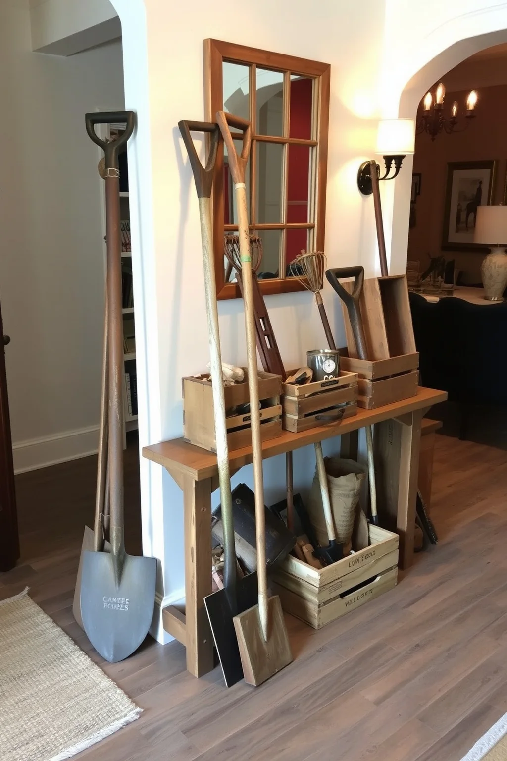3. Vintage Farm Tools Display