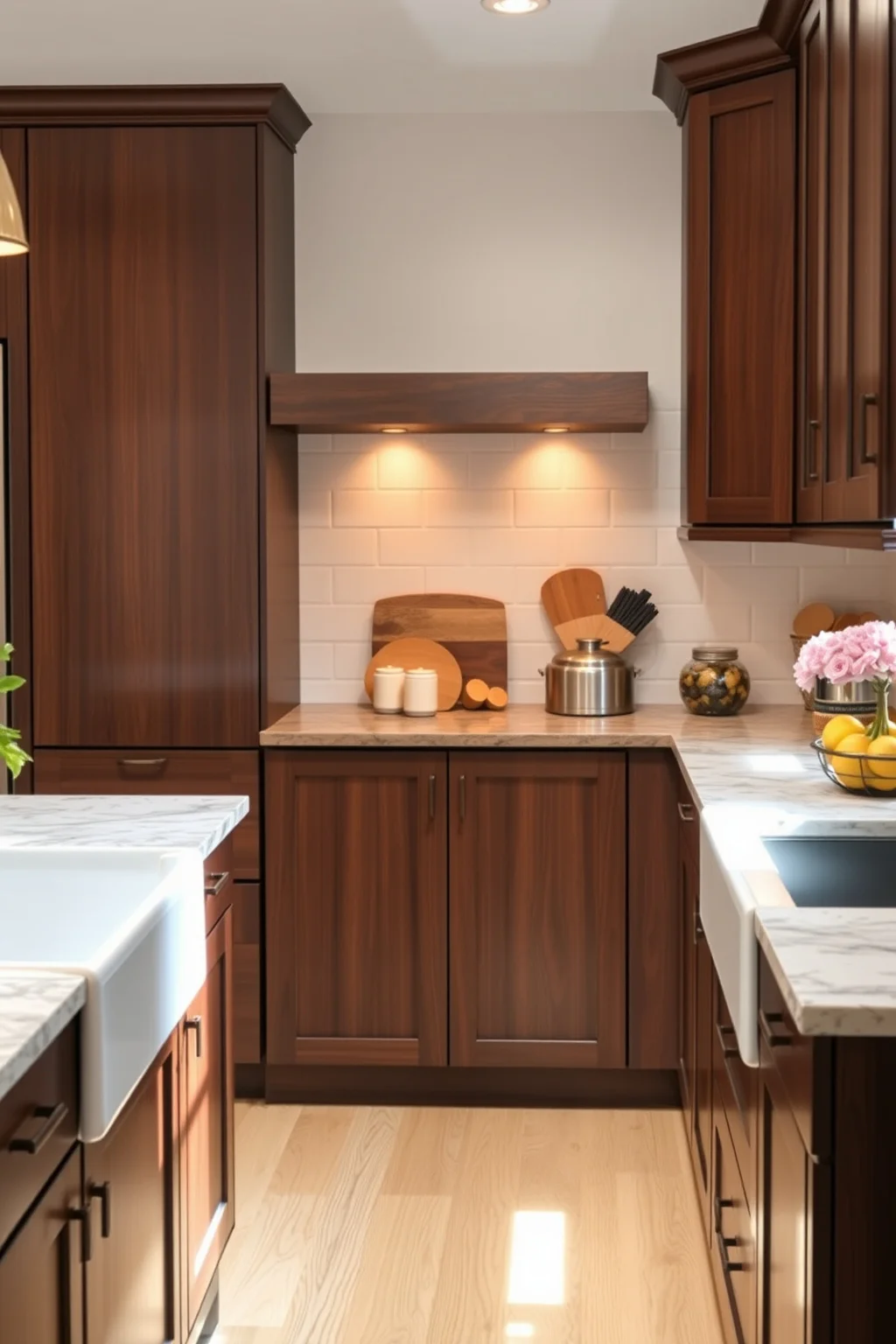4. Espresso Stained Wood Cabinets