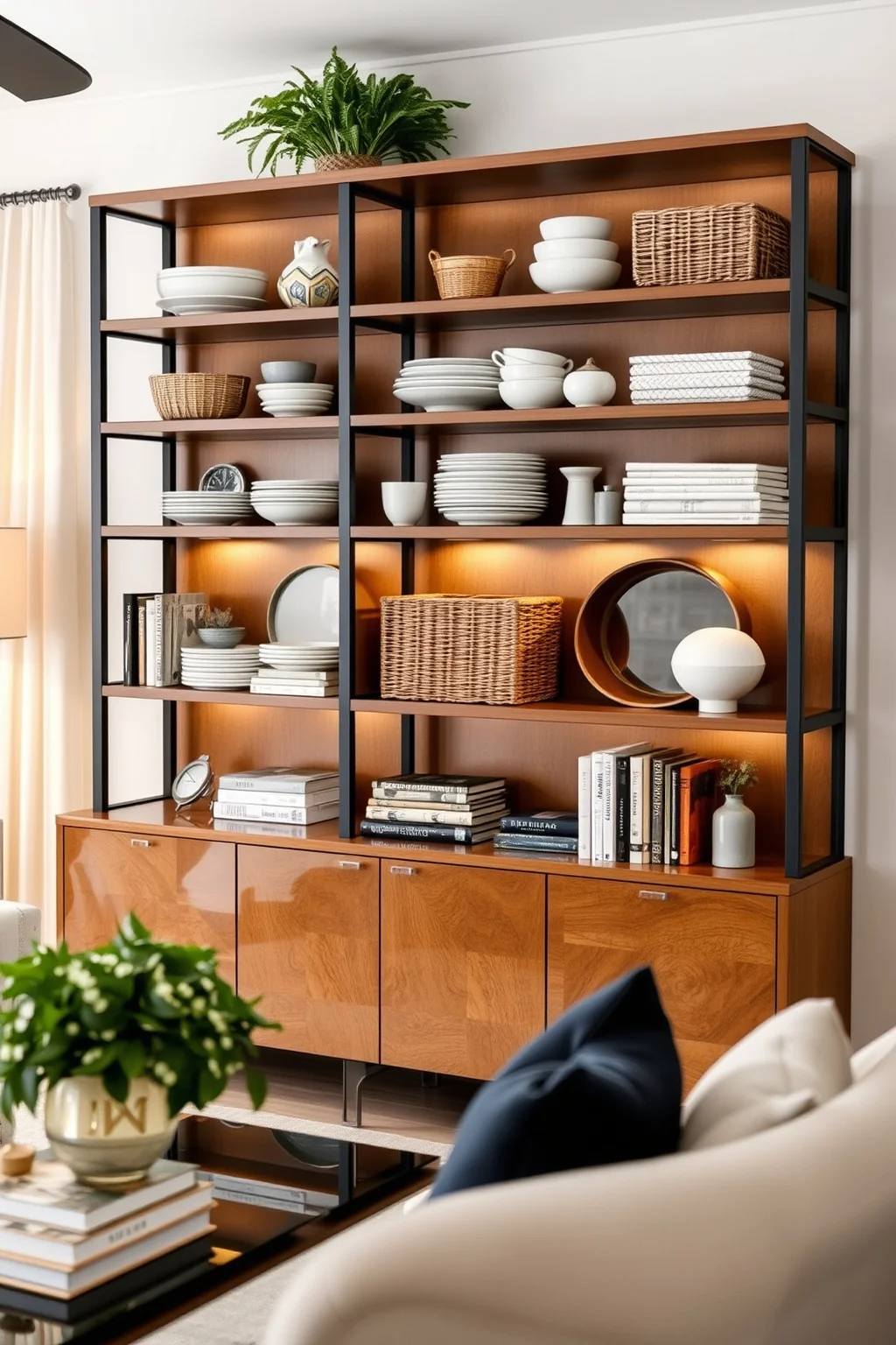 4. Open Shelving Sideboard