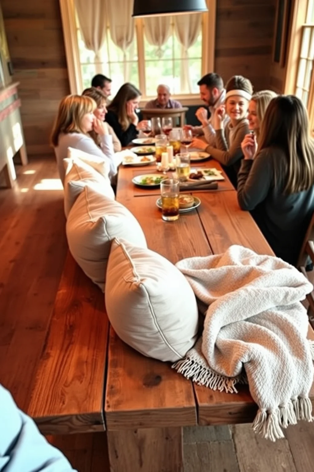 4. Rustic Bench Seating