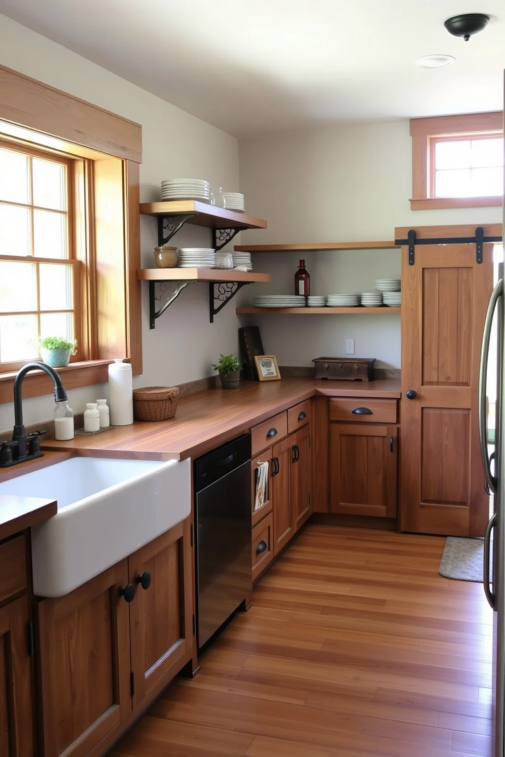 4. Rustic Farmhouse Oak Cabinets