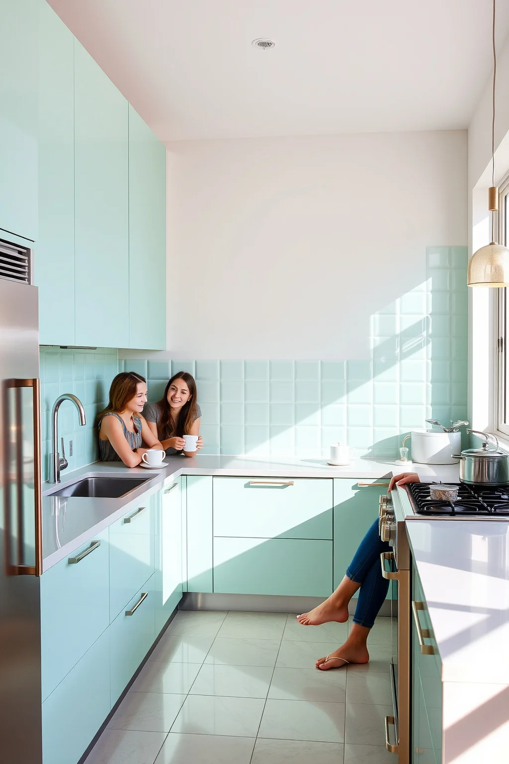 5. Seafoam Green Glossy Tiles