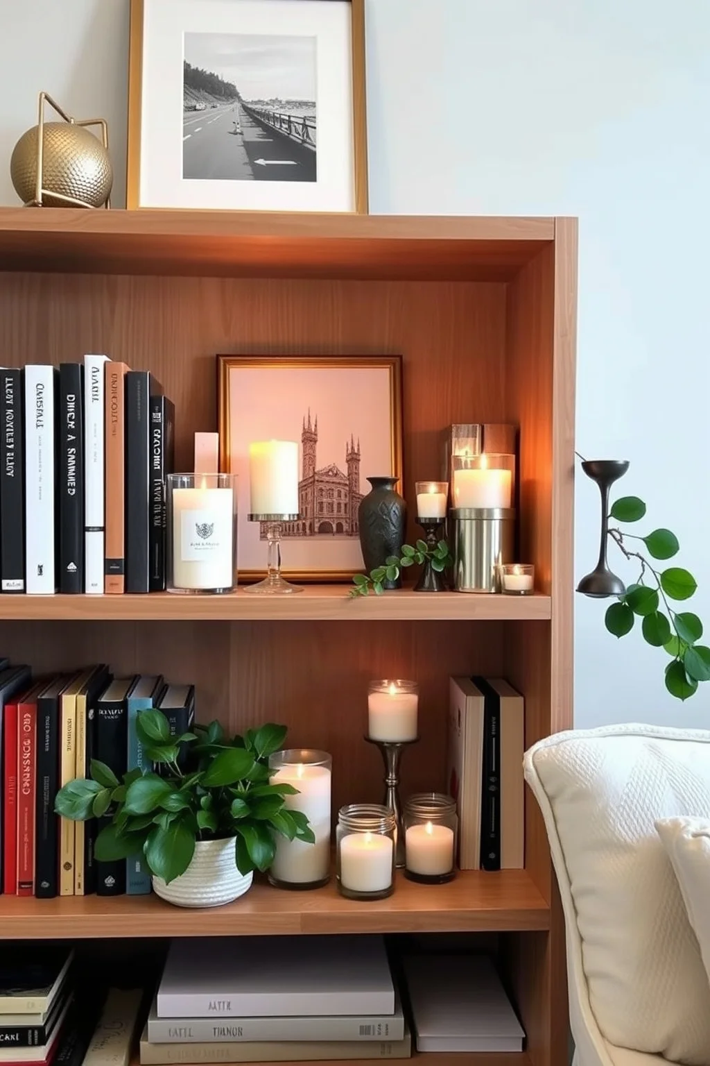6. Candle-Infused Shelving
