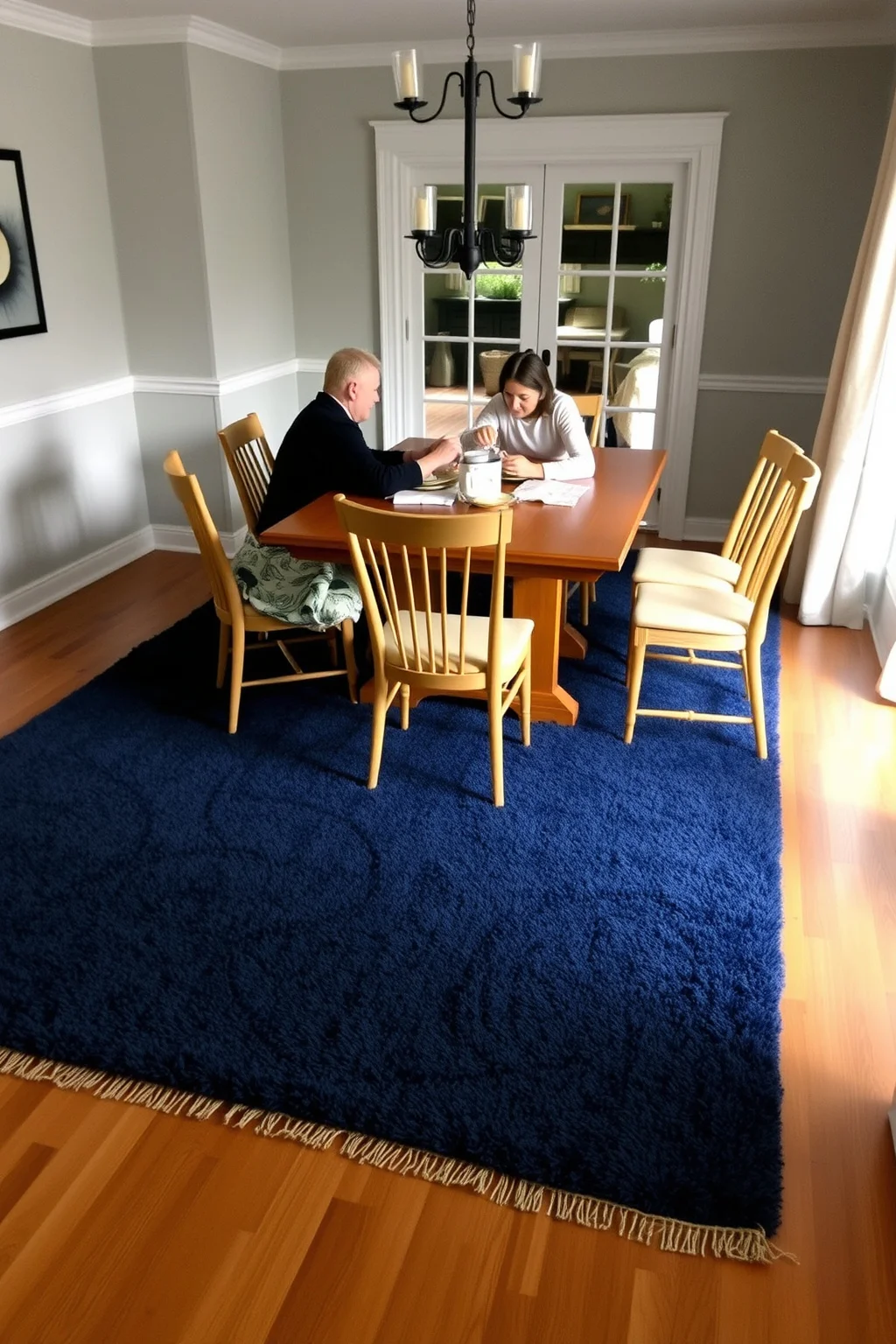 6. Navy Rugs as a Focal Point
