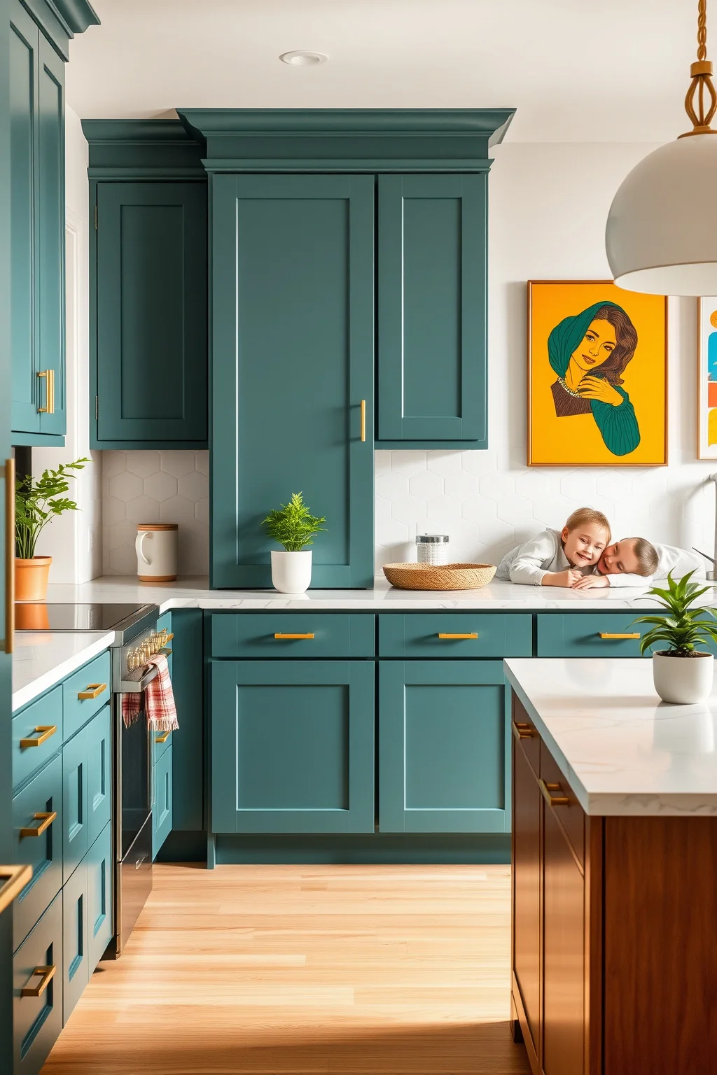 6. Teal Green Cabinets