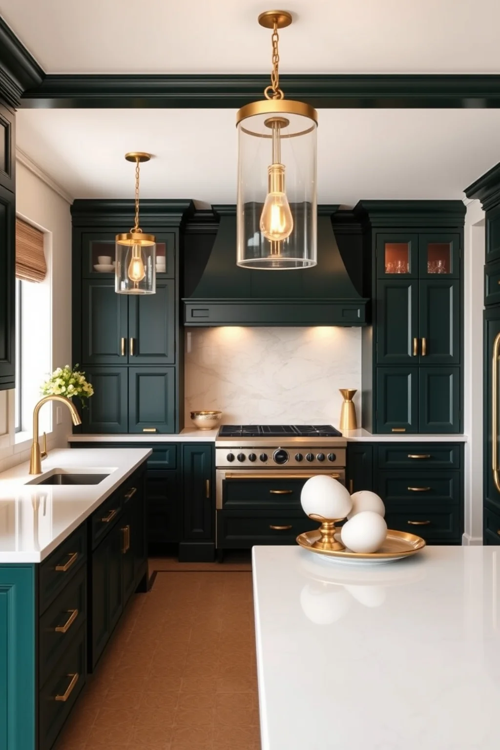 7. Dark Emerald Green Cabinets