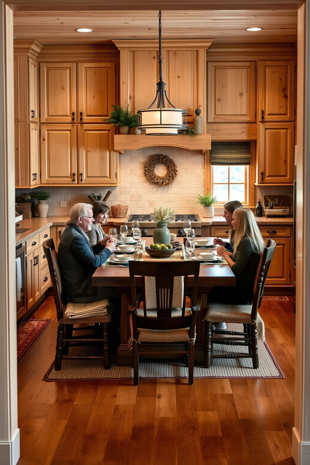 7. Rustic Pine Cabinets