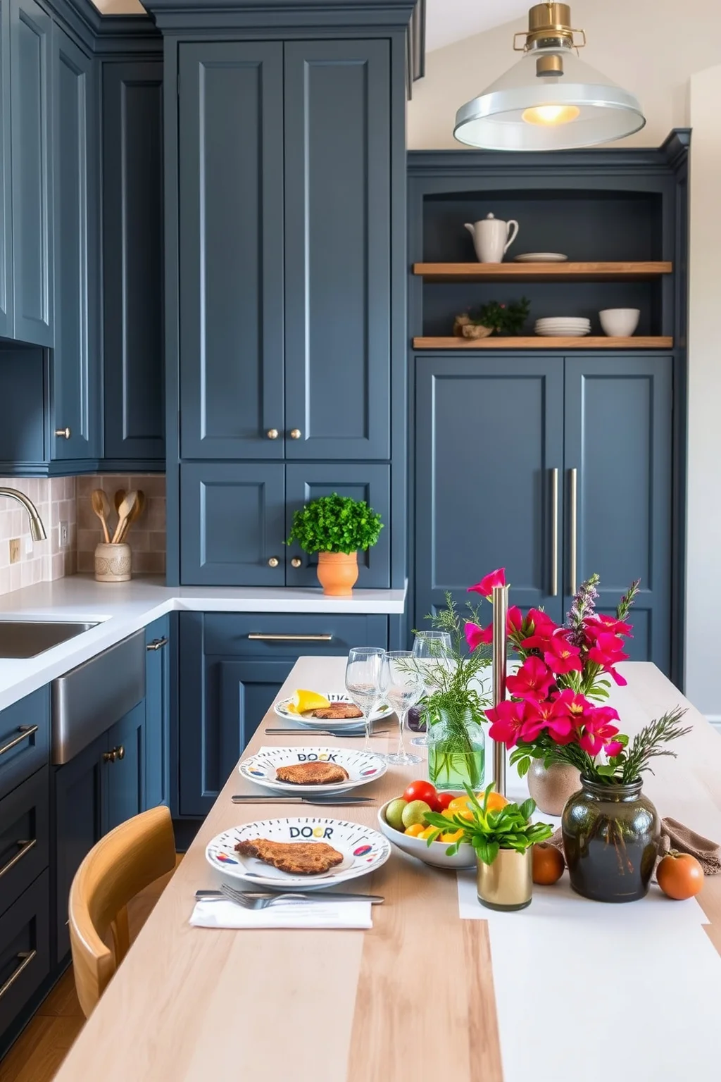7. Slate Blue Cabinets